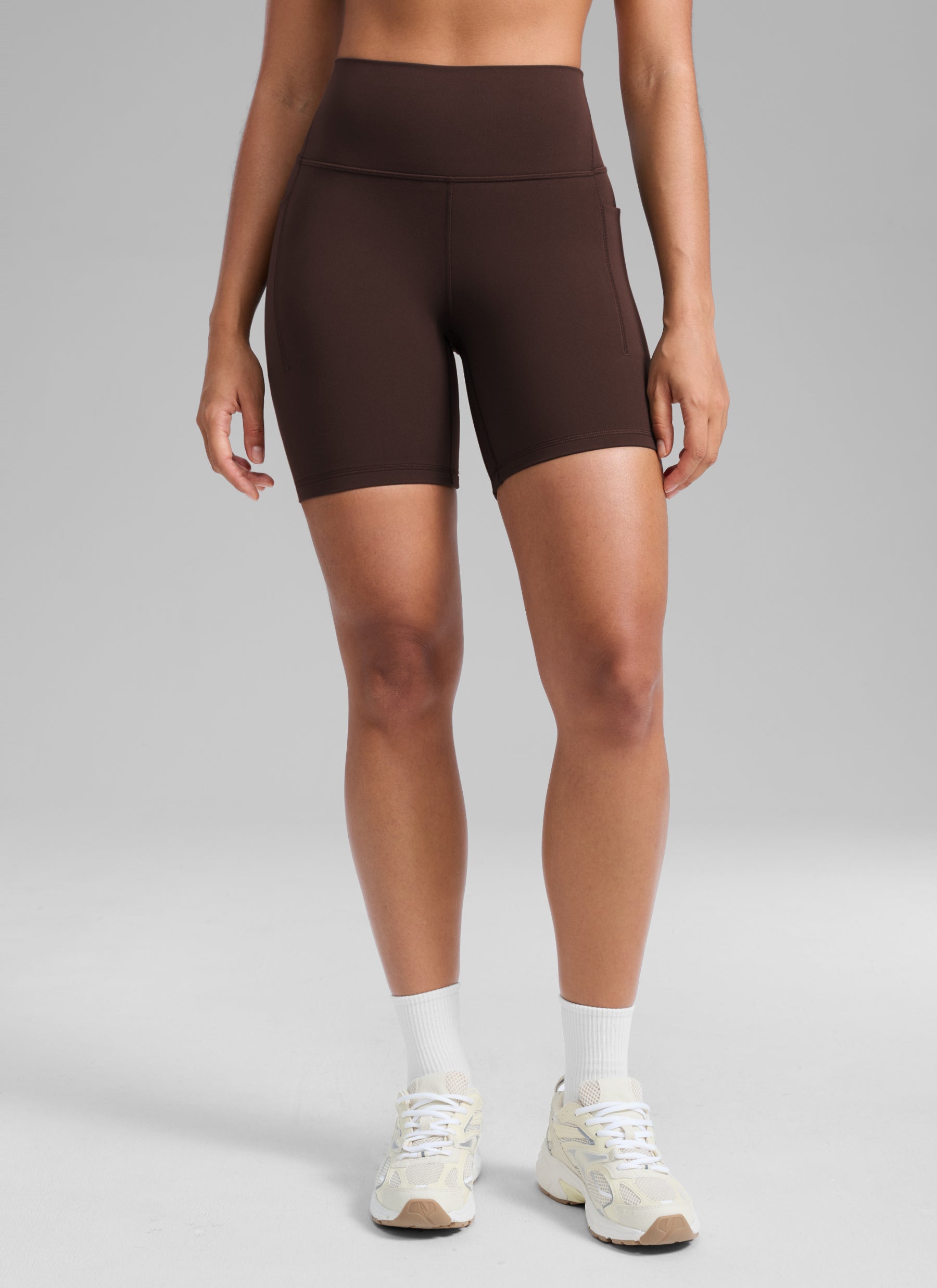 CRZ YOGA Pantaloncini da biker sportivi a vita alta da donna Butterlift con tasca 15 cm