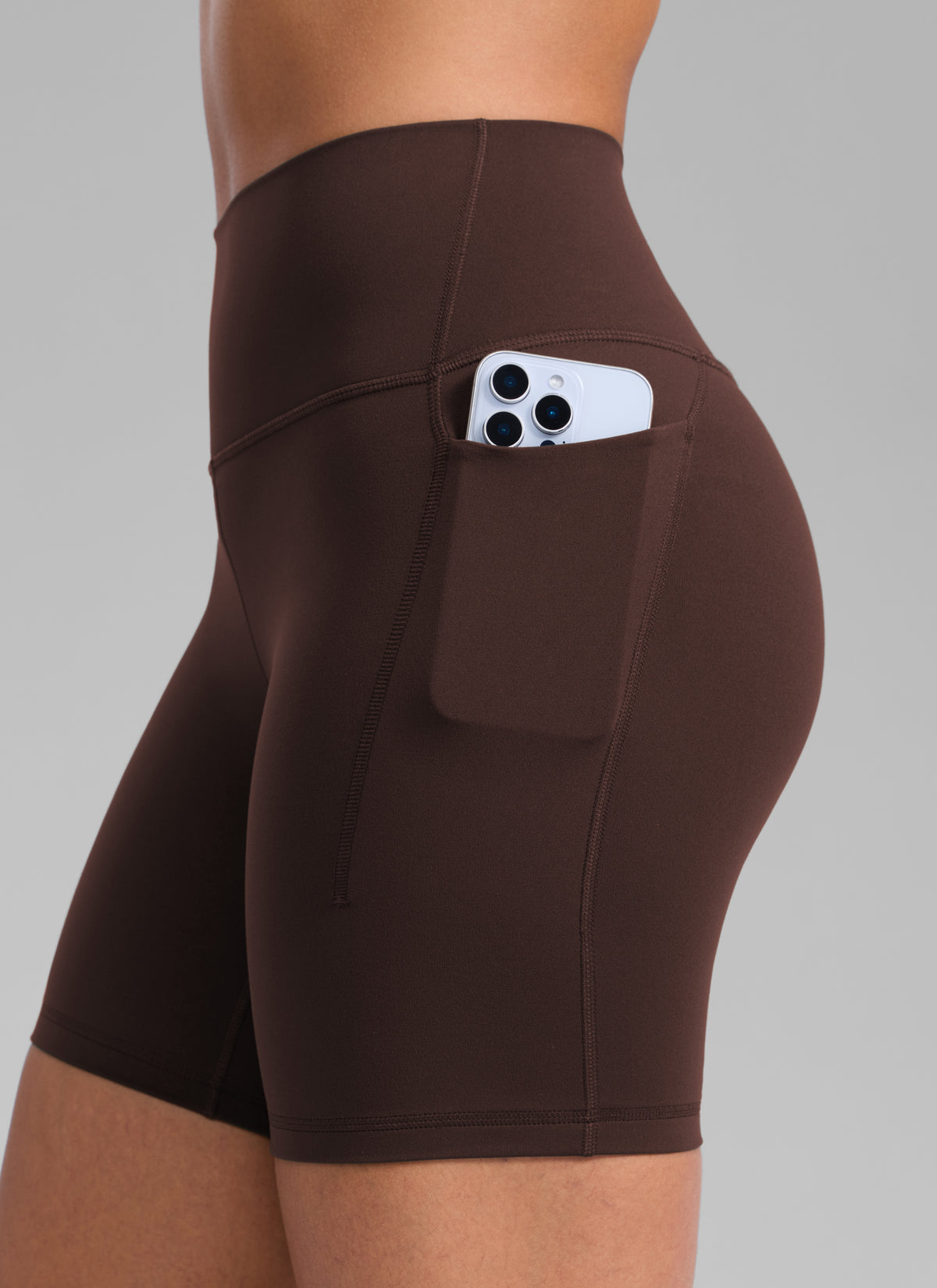 CRZ YOGA Naisten Butterlift Workout Pocket -pyöräilyshortsit, korkea vyötärö, koko 6