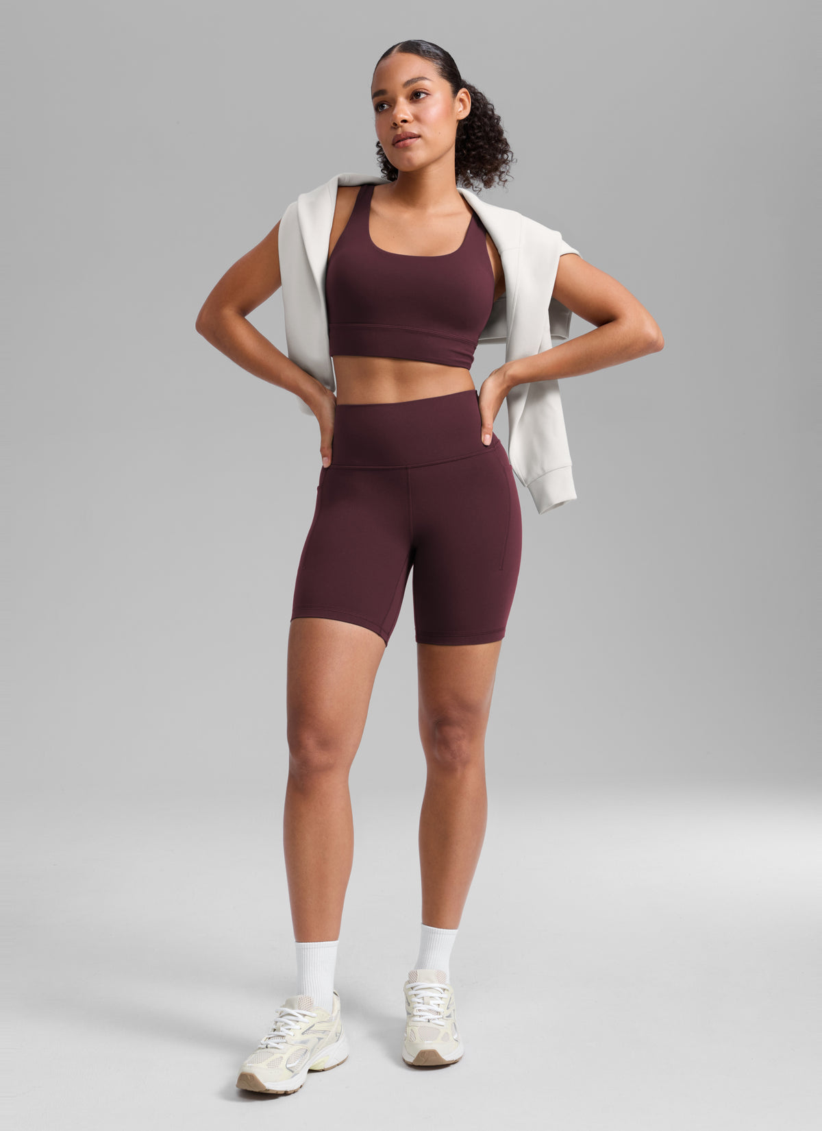 CRZ YOGA Pantaloncini da biker sportivi a vita alta da donna Butterlift con tasca 15 cm