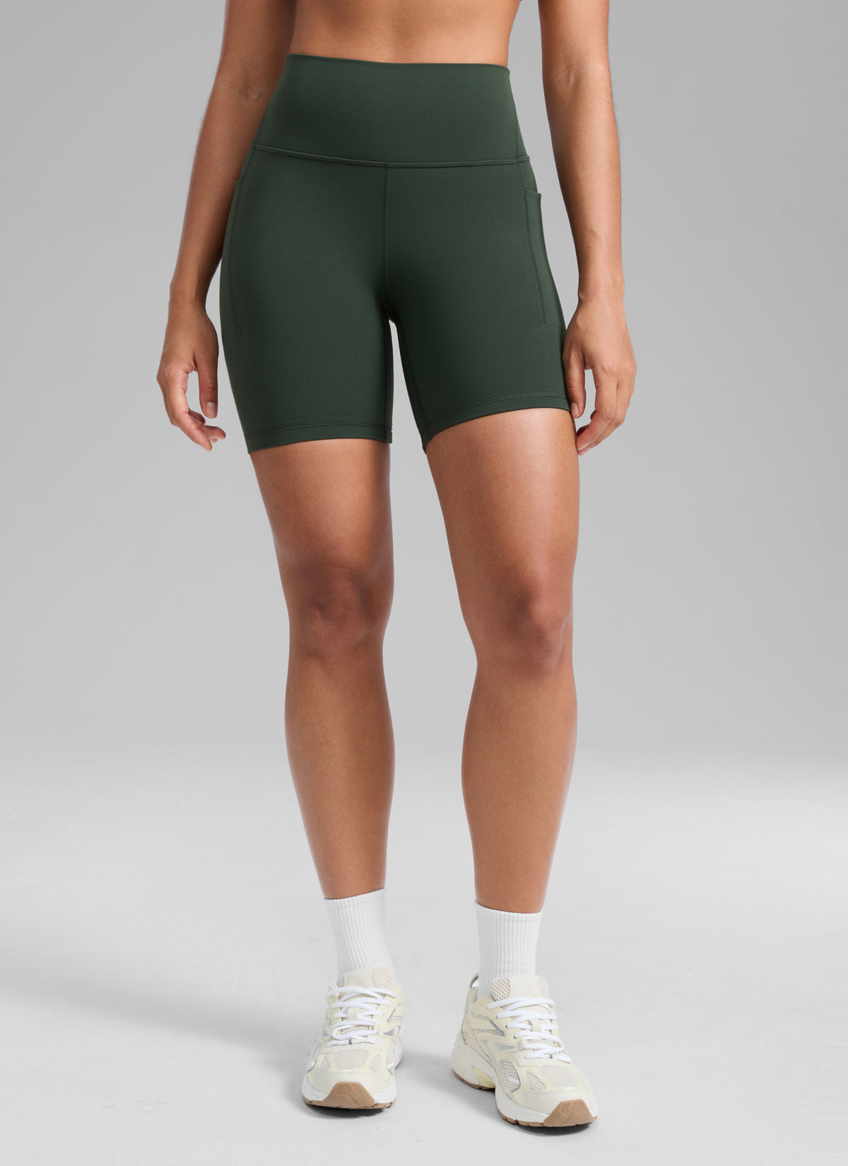 CRZ YOGA Pantaloncini da biker sportivi a vita alta da donna Butterlift con tasca 15 cm