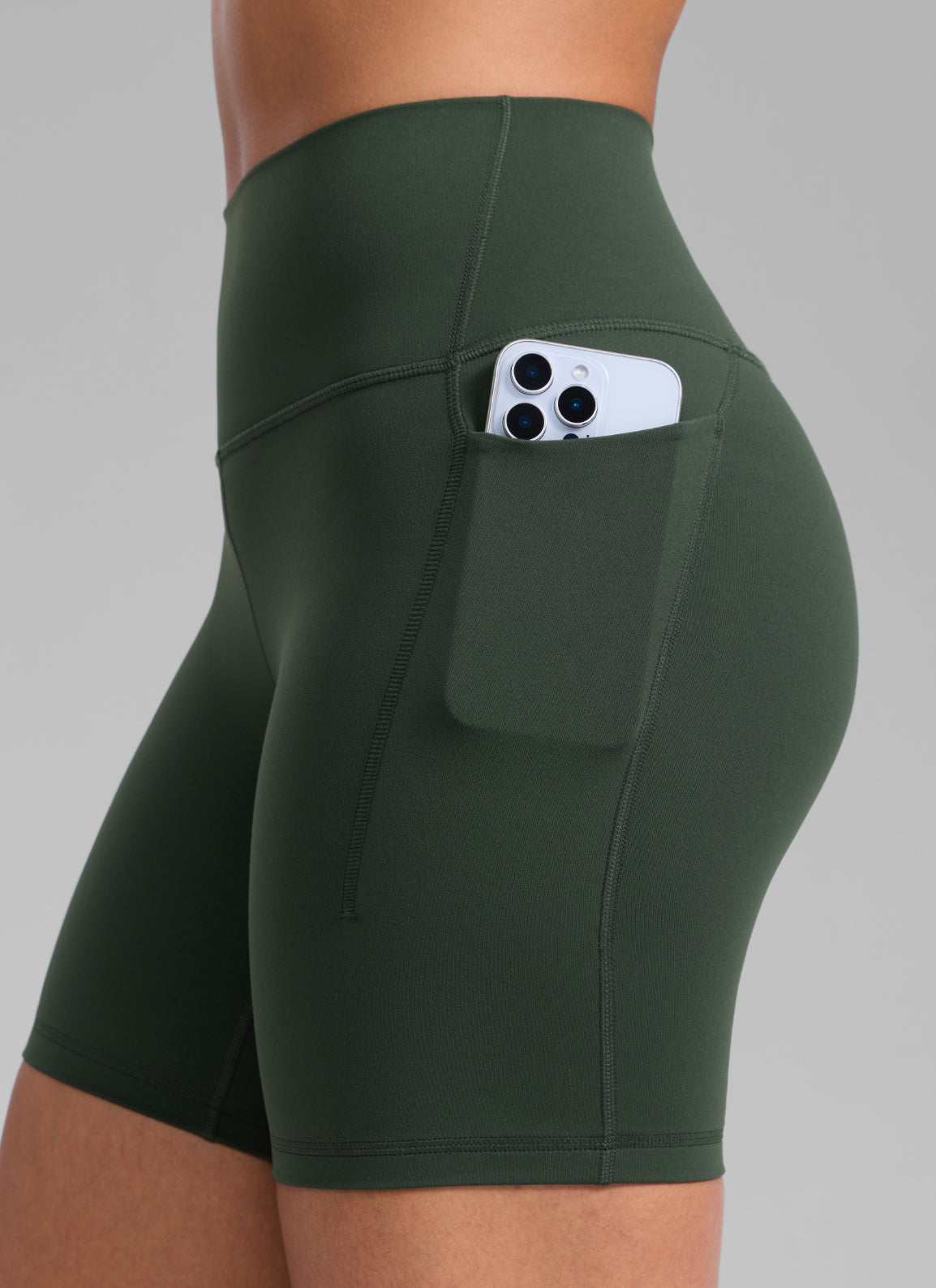 CRZ YOGA Naisten Butterlift Workout Pocket -pyöräilyshortsit, korkea vyötärö, koko 6