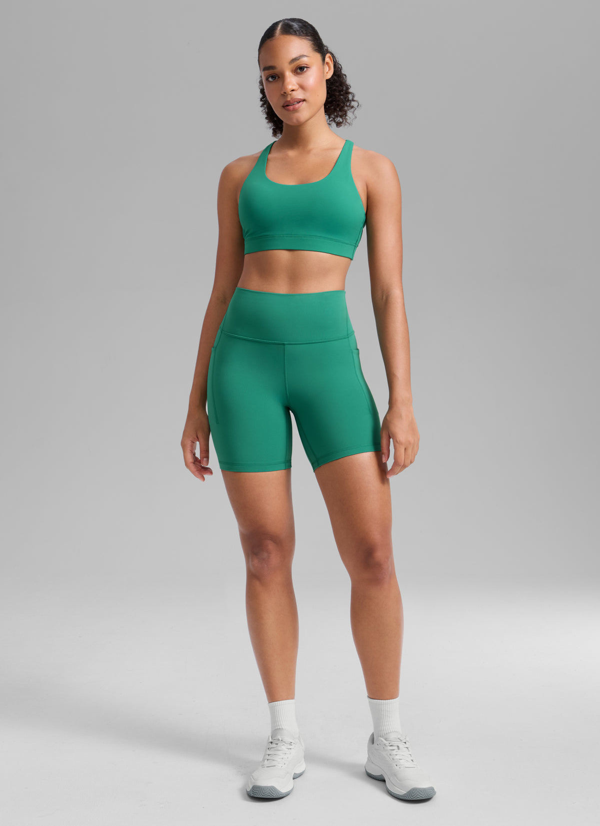 CRZ YOGA Pantaloncini da biker sportivi a vita alta da donna Butterlift con tasca 15 cm