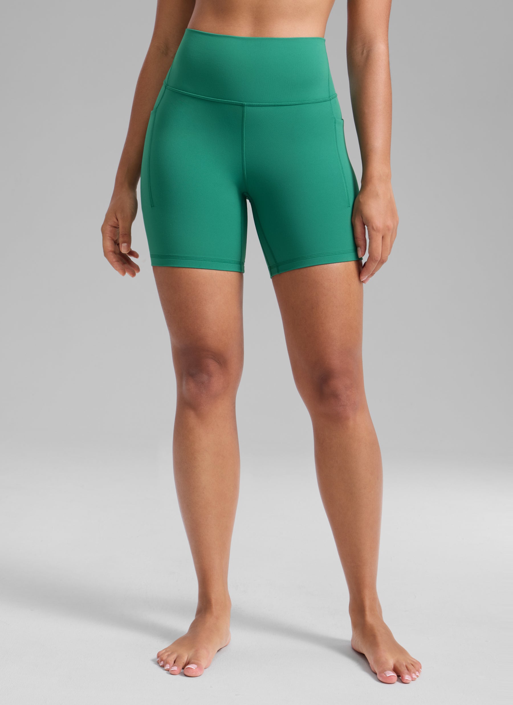 CRZ YOGA Pantaloncini da biker sportivi a vita alta da donna Butterlift con tasca 15 cm