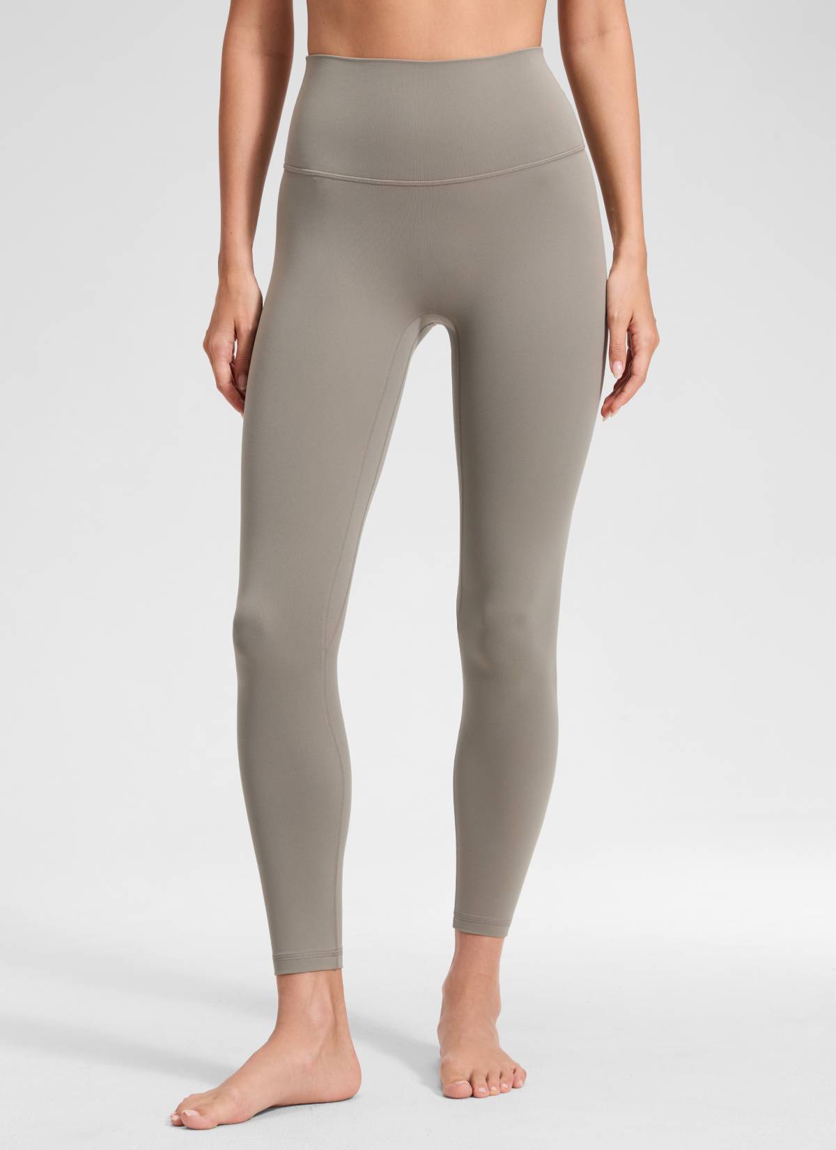CRZ YOGA Dámske jógové legíny Butterluxe s vysokým pásom a bez predného šva 64 cm Warm Ash Grey