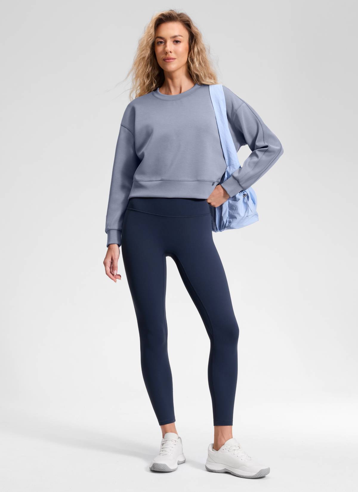 Dámske legíny na jogu CRZ YOGA Butterluxe s vysokým pásom a bez predného švu 64 cm Club Blue