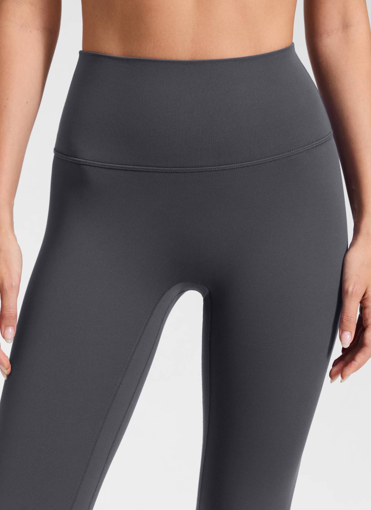 CRZ YOGA Dámske jógové legíny Butterluxe s vysokým pásom a bez predného šva 64 cm Graphite Grey