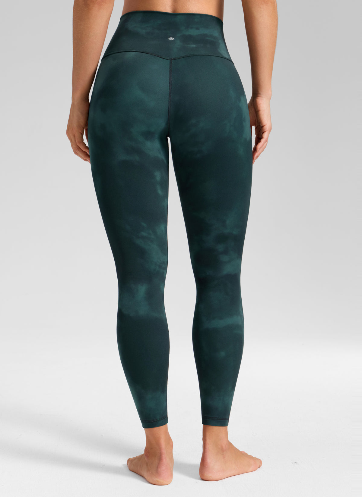 CRZ YOGA Naisten Butterluxe Jooga Korkea Vyötärö Ei Etusaumaa Leggingsit 64 cm Emerald Green Tie-Dye Flowers @model_info:A