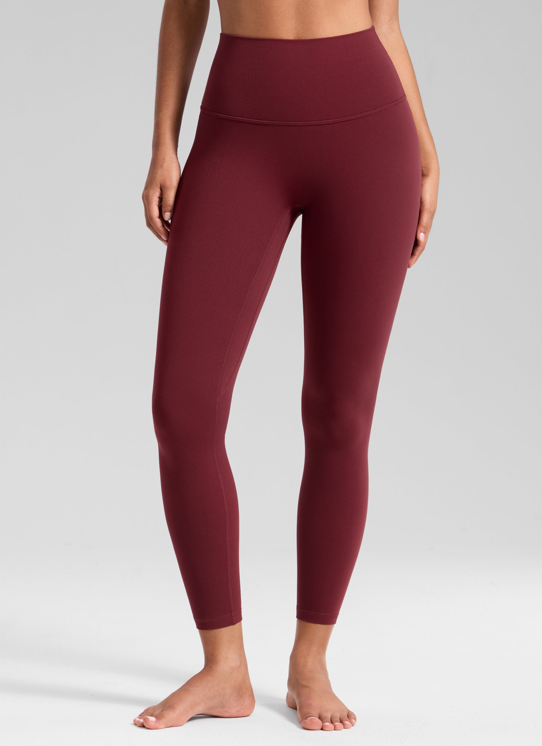 CRZ YOGA Dámske jógové legíny Butterluxe s vysokým pásom a bez predného šva 64 cm Burgundy Bay