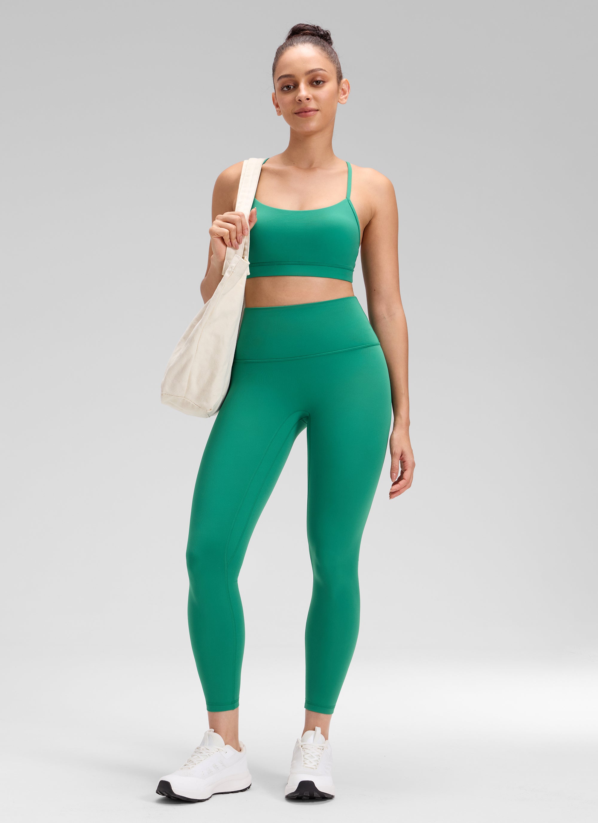 Dámske legíny na jogu CRZ YOGA Butterluxe s vysokým pásom a bez predného švu 64 cm Cascadia Green