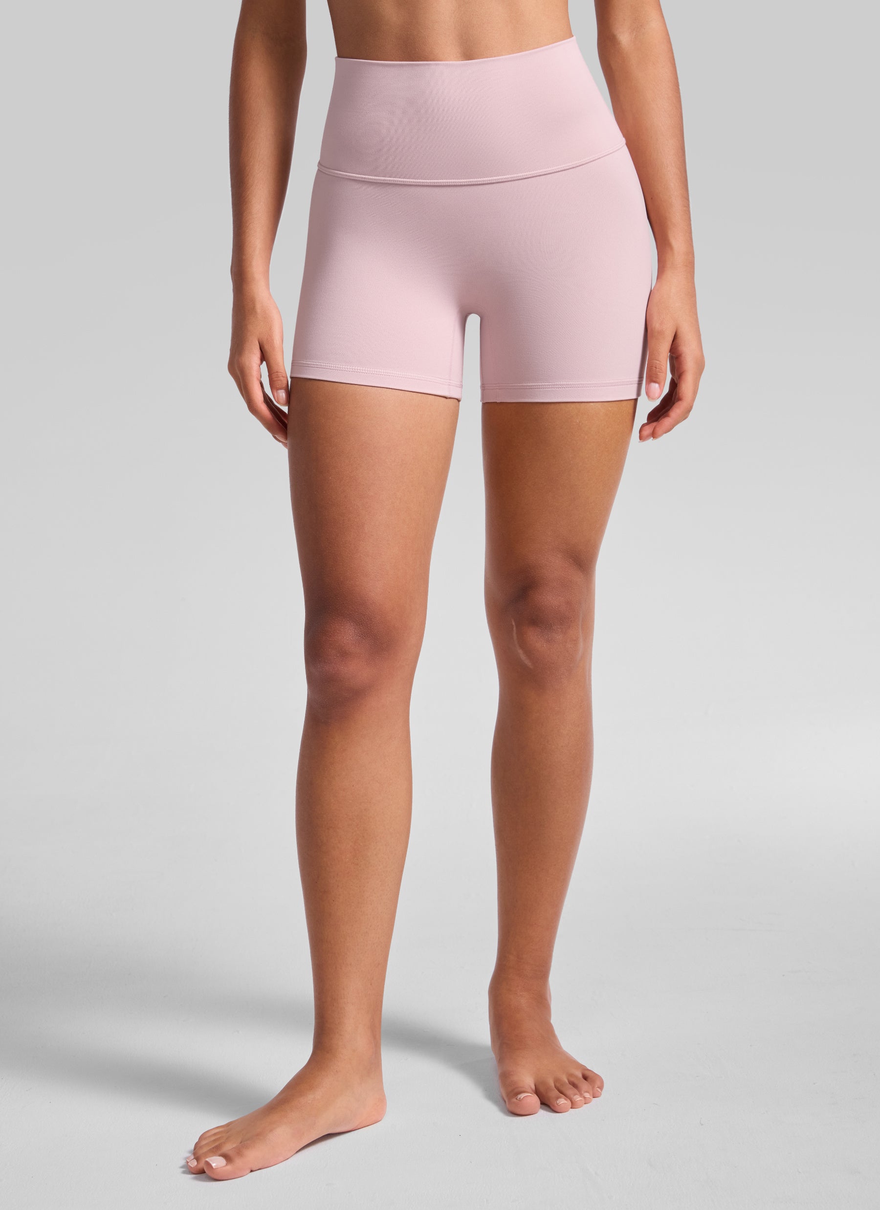 Pantalones cortos de yoga de tiro alto sin costura frontal Butterluxe para mujer CRZ YOGA de 10 cm, color Pink Haze