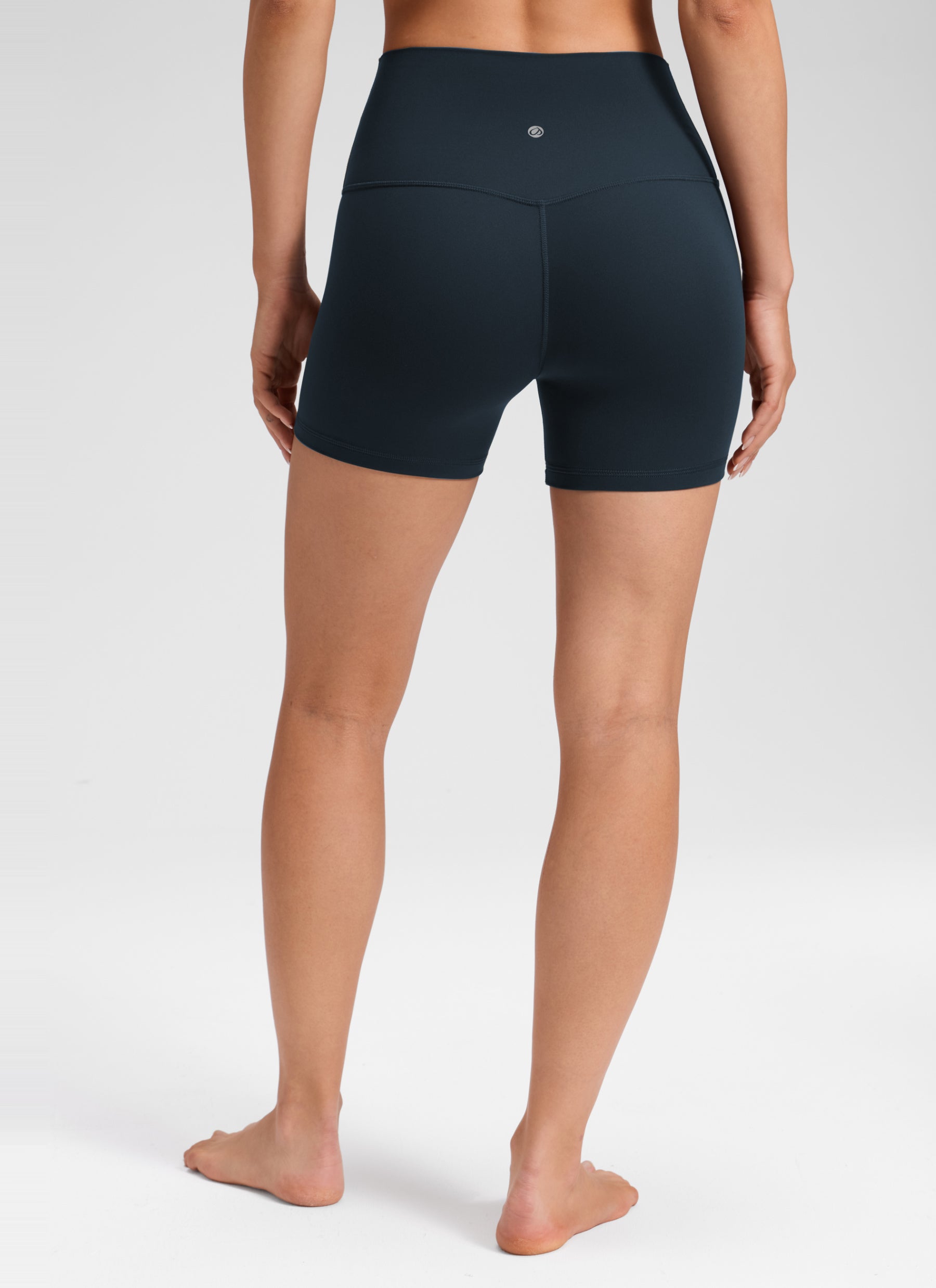 Pantalones cortos de yoga de tiro alto sin costura frontal Butterluxe para mujer CRZ YOGA de 10 cm, color True Navy