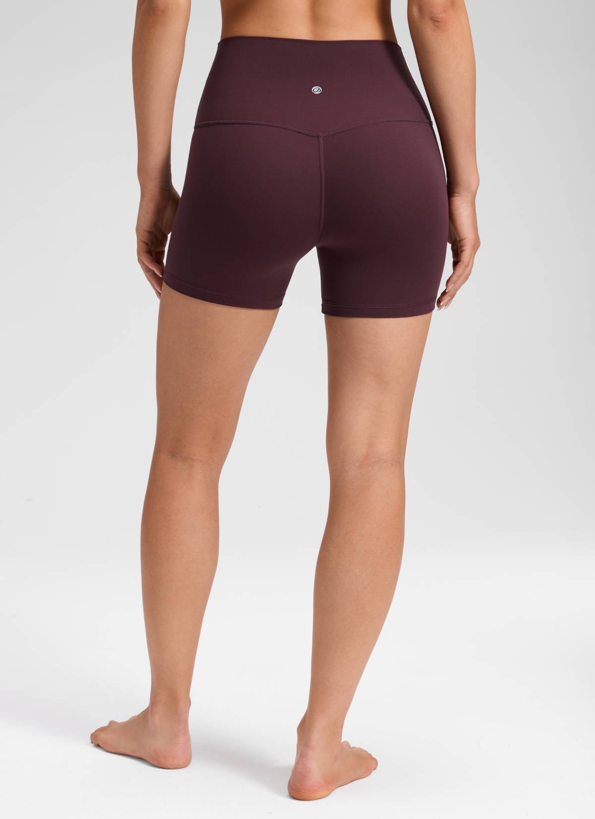 Pantalones cortos de yoga de tiro alto sin costura frontal Butterluxe para mujer CRZ YOGA de 10 cm, color Ripe Plum