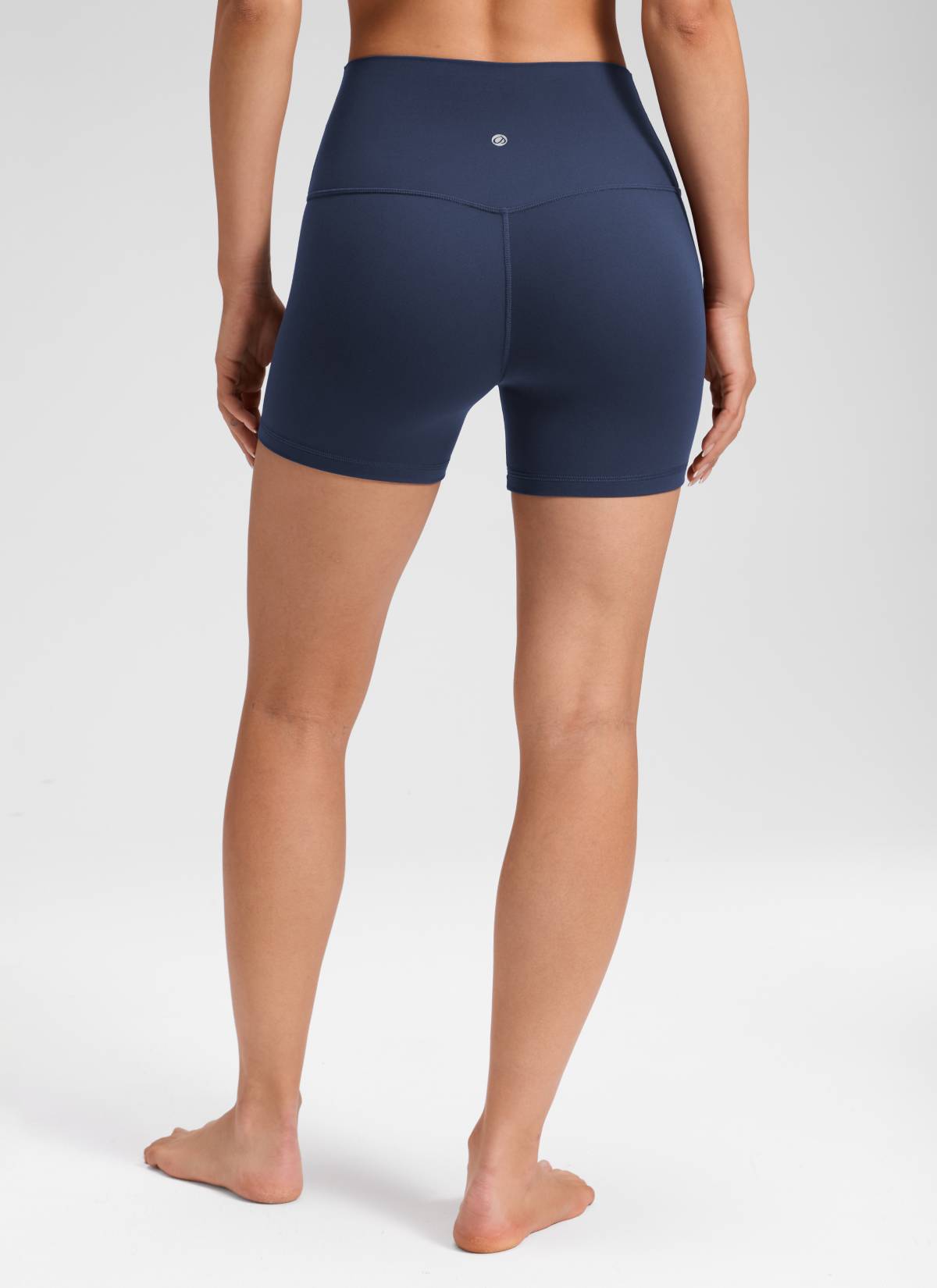 Pantalones cortos de yoga de tiro alto sin costura frontal Butterluxe para mujer CRZ YOGA de 10 cm, color Club Blue