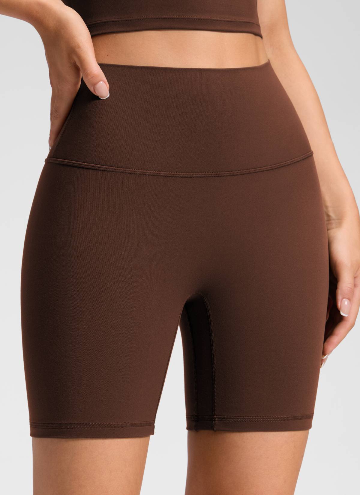CRZ YOGA moteriški Butterluxe aukšto liemens joga šortai be priekinės siūlės 15 cm