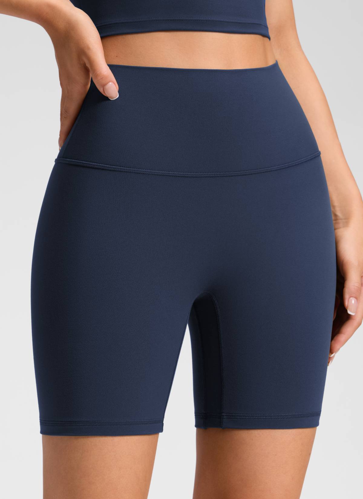 CRZ YOGA moteriški Butterluxe aukšto liemens joga šortai be priekinės siūlės 15 cm