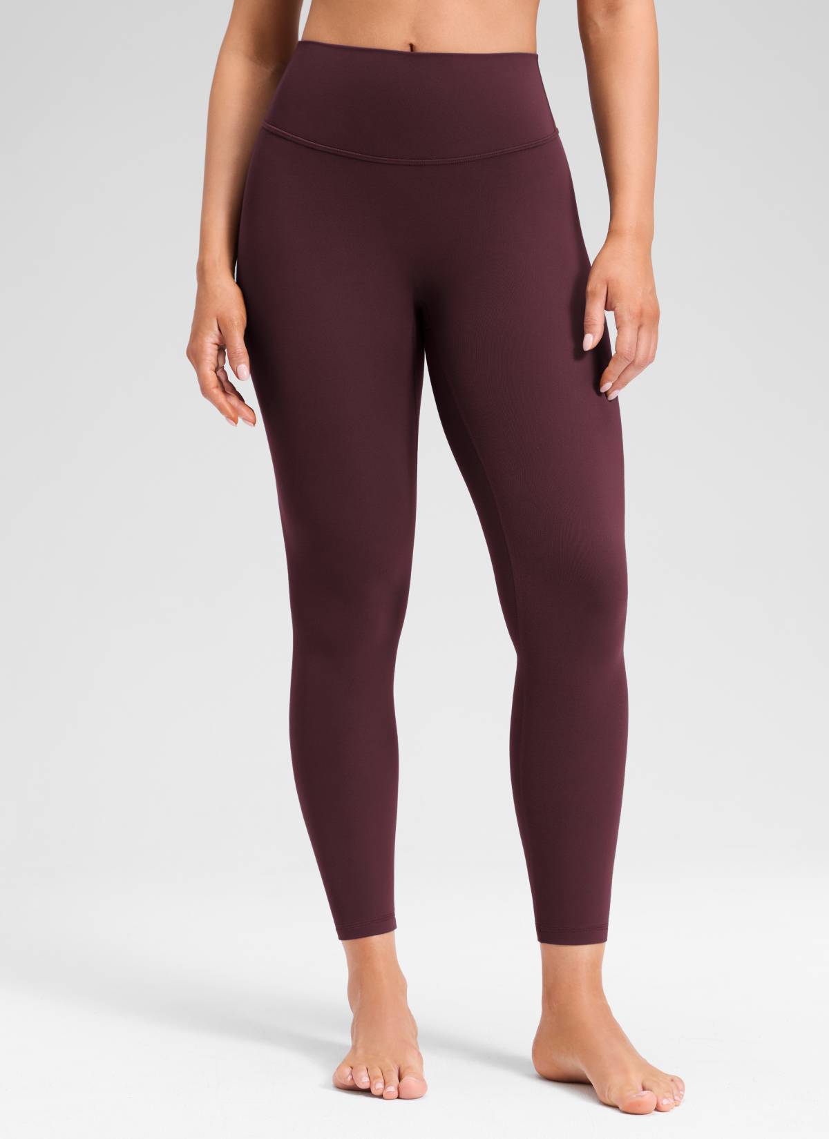 CRZ YOGA Softretch Secretsculpt™ Minor magas derekú, elülső varrásos leggings, érett szilva