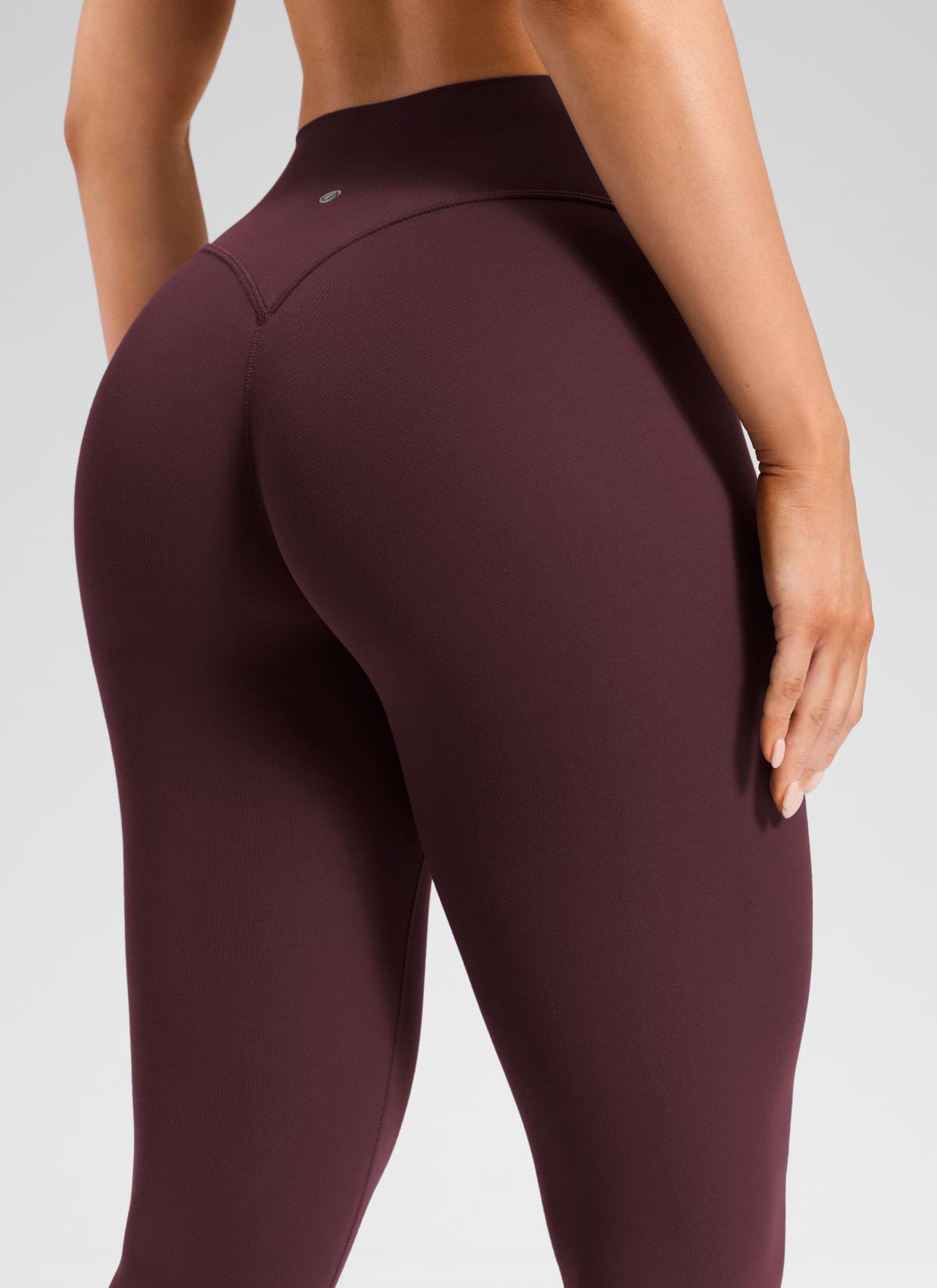 CRZ YOGA Softretch Secretsculpt™ Minor magas derekú, elülső varrásos leggings, érett szilva