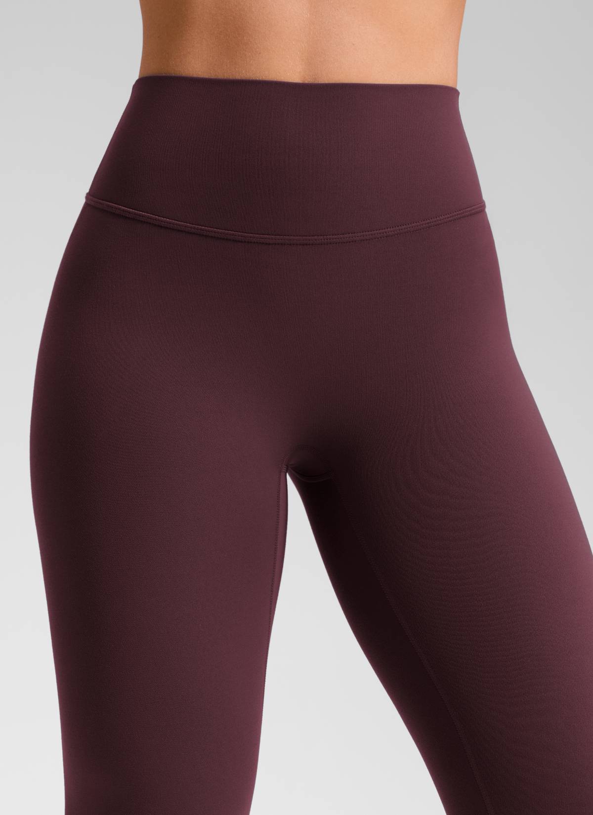CRZ YOGA Softretch Secretsculpt™ Minor magas derekú, elülső varrásos leggings, érett szilva