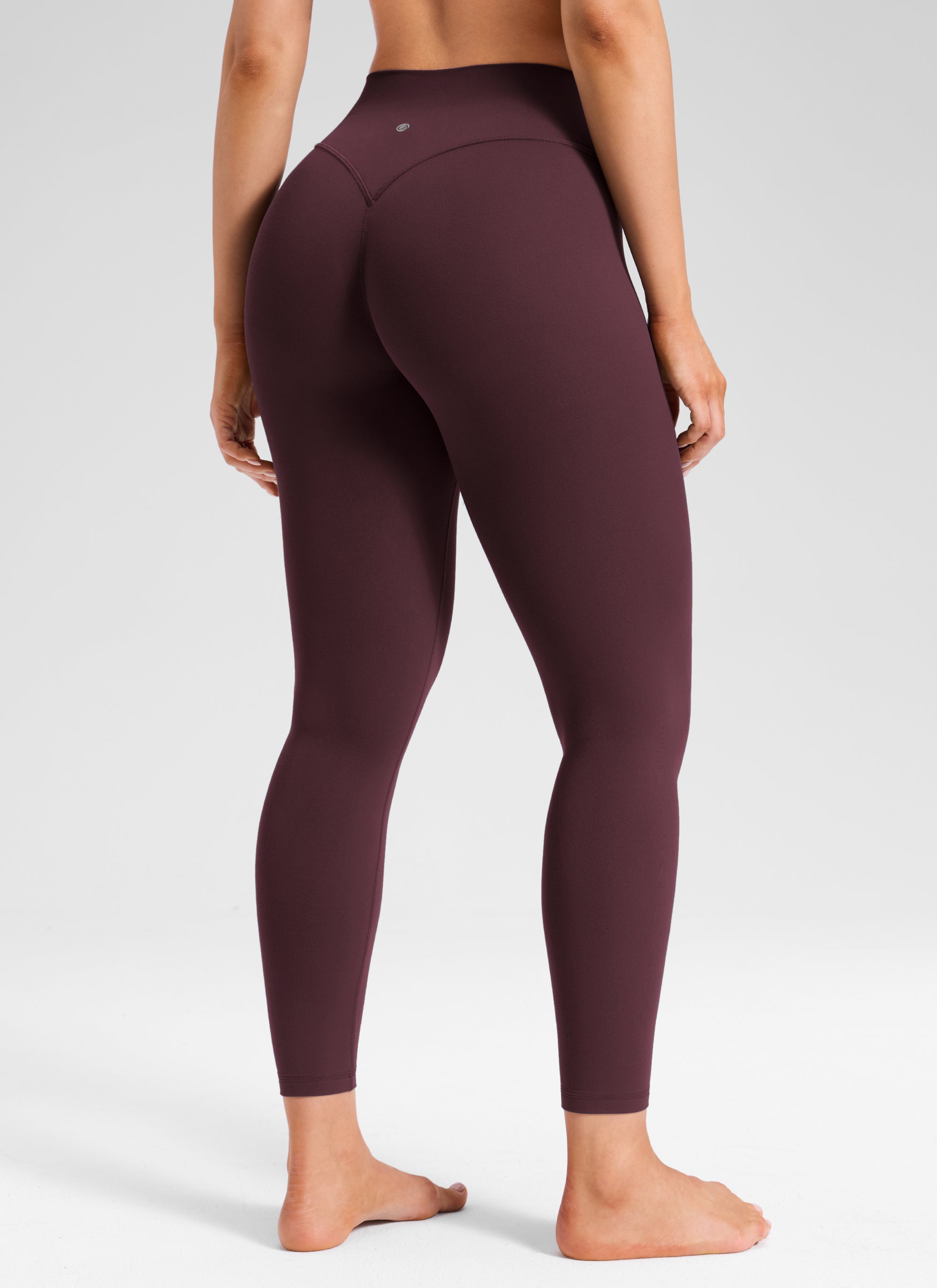 CRZ YOGA Softretch Secretsculpt™ Minor magas derekú, elülső varrásos leggings, érett szilva