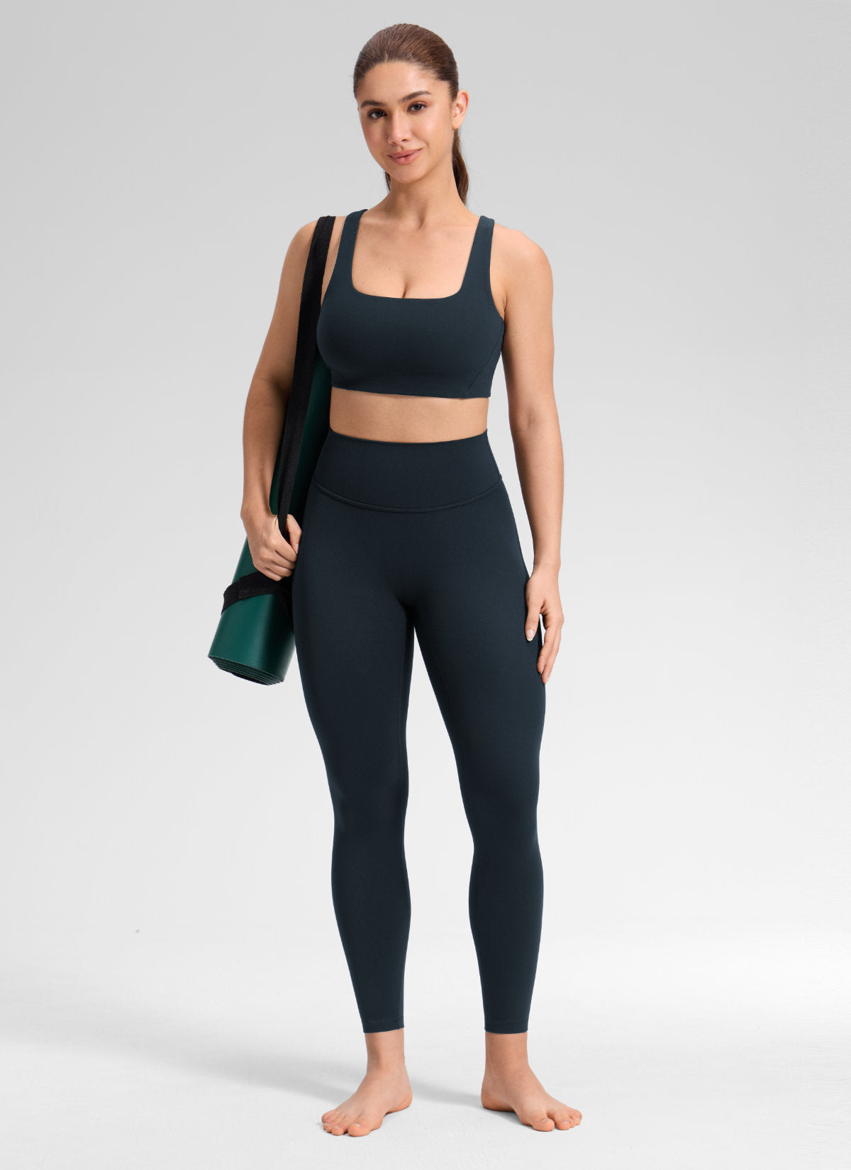 CRZ YOGA Softretch Secretsculpt™ Minor Magas derekú, elöl varrott leggings, True Navy