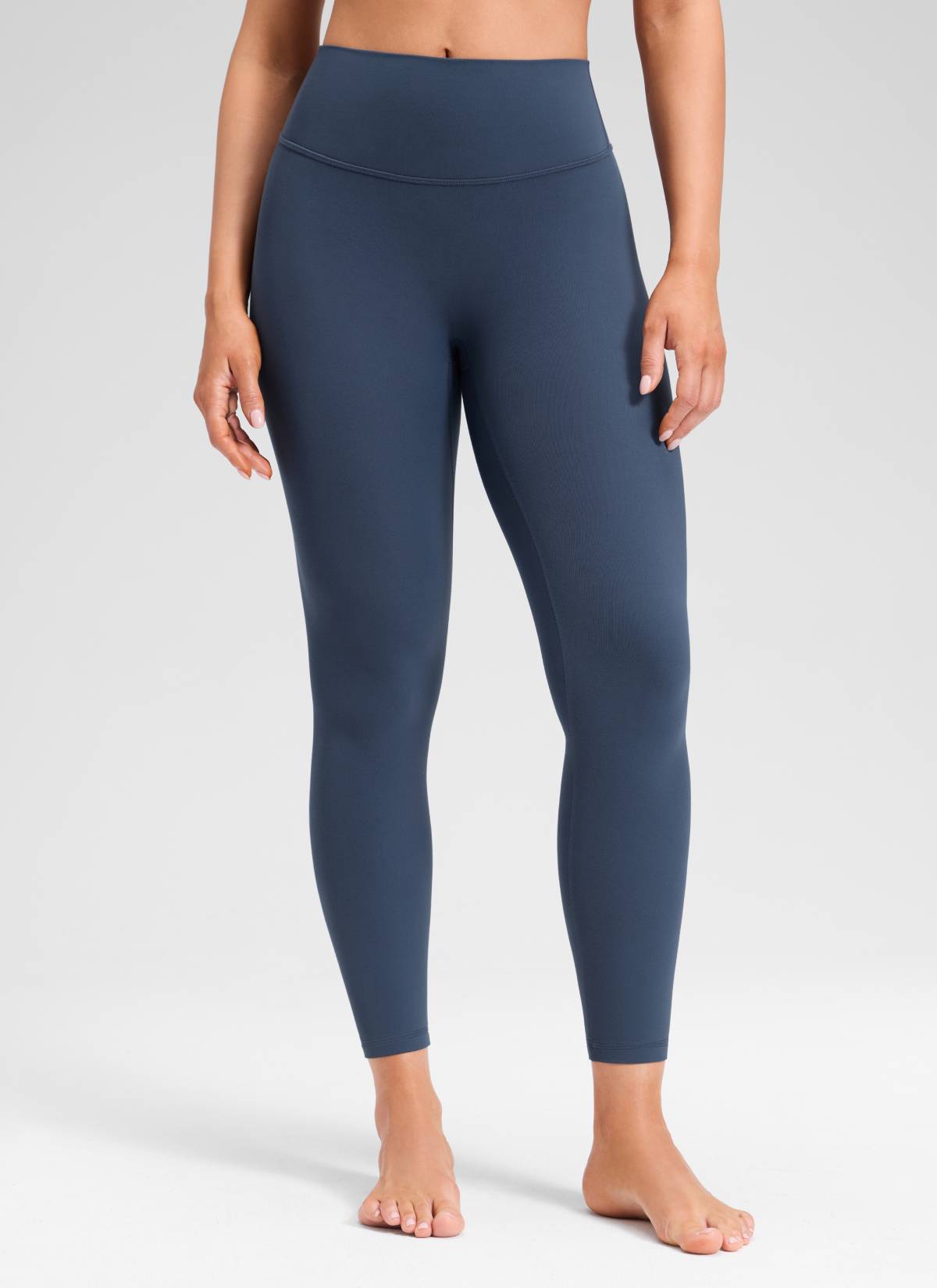 CRZ YOGA Softretch Secretsculpt™ Minor magas derekú, elülső varrásos leggings, acélkék