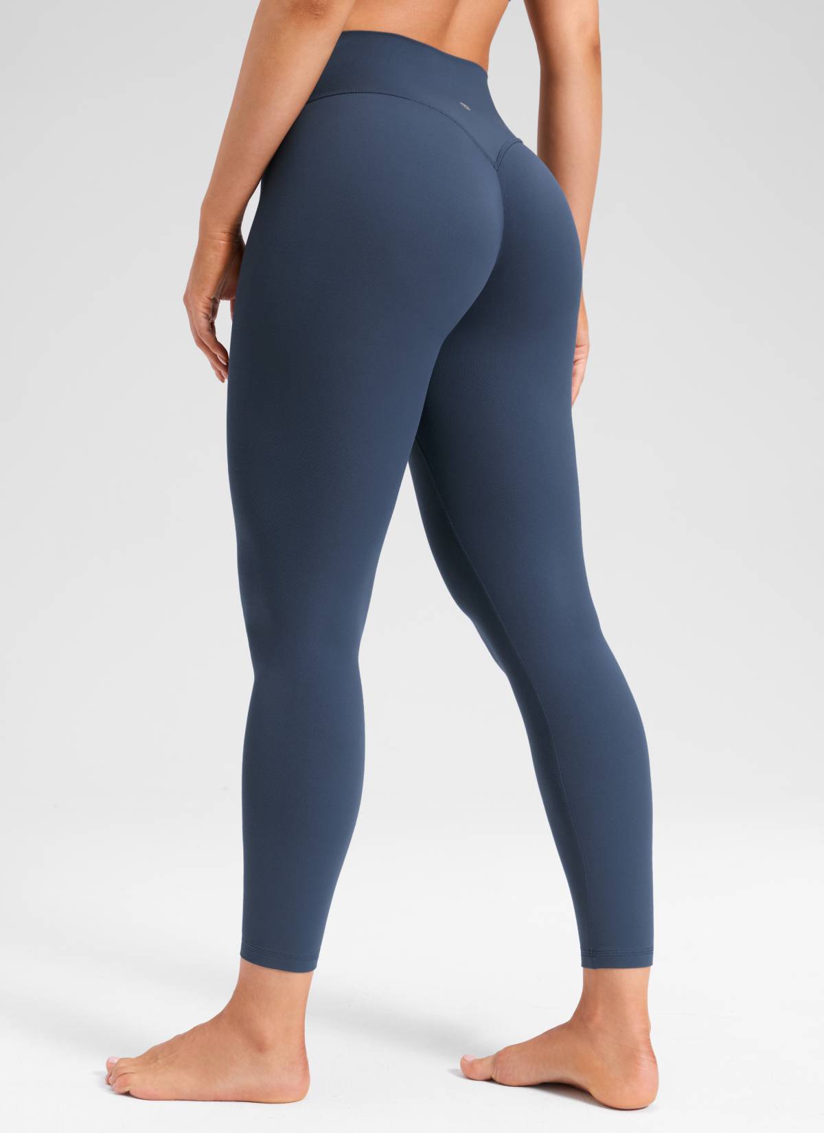 CRZ YOGA Softretch Secretsculpt™ Minor magas derekú, elülső varrásos leggings, acélkék