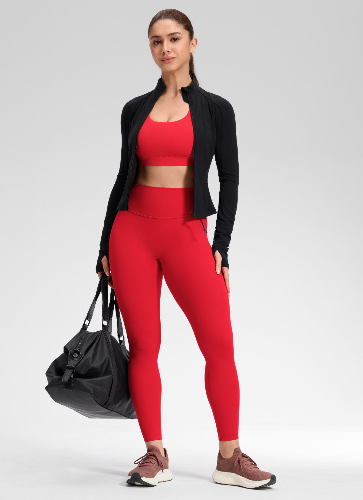CRZ YOGA Legging Softretch Secretsculpt™ de tiro medio-alto y con costura delantera Rojo aurora @model_info:Mavi