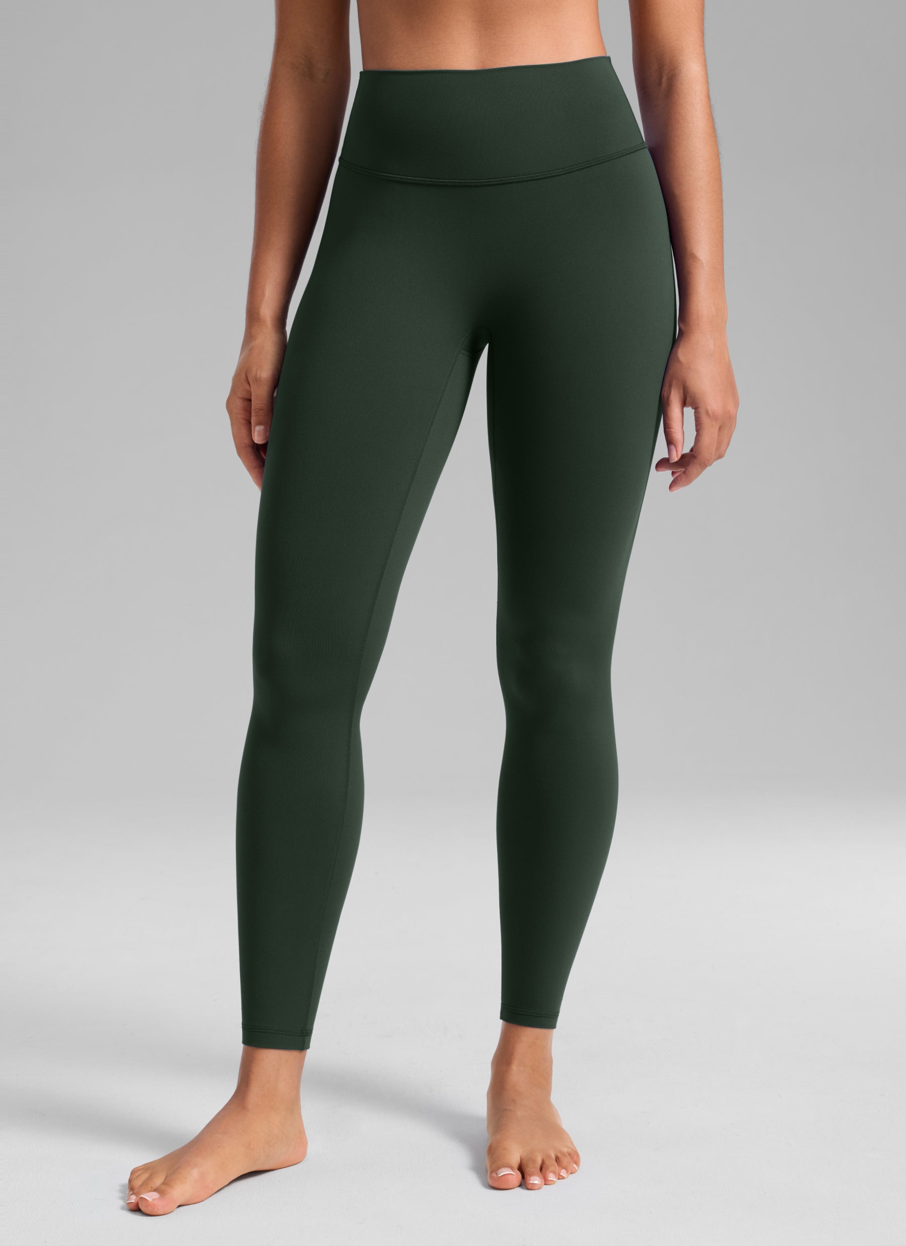 CRZ YOGA Softretch Secretsculpt™ Minor magas derekú, elülső varrásos leggings, legendás zöld