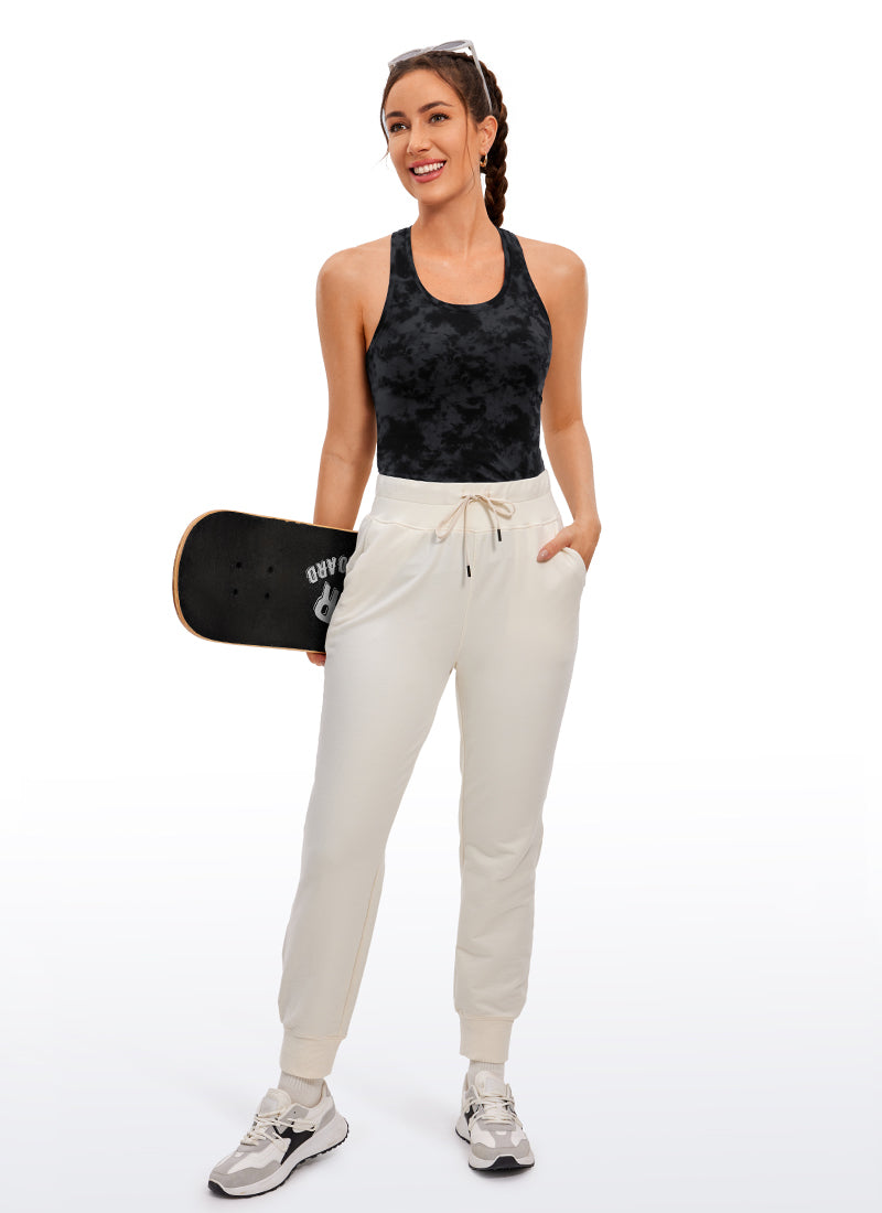 CRZ YOGA Débardeur de yoga slim pour femme Butterluxe Dos nageur Tie Dye Smoke Ink