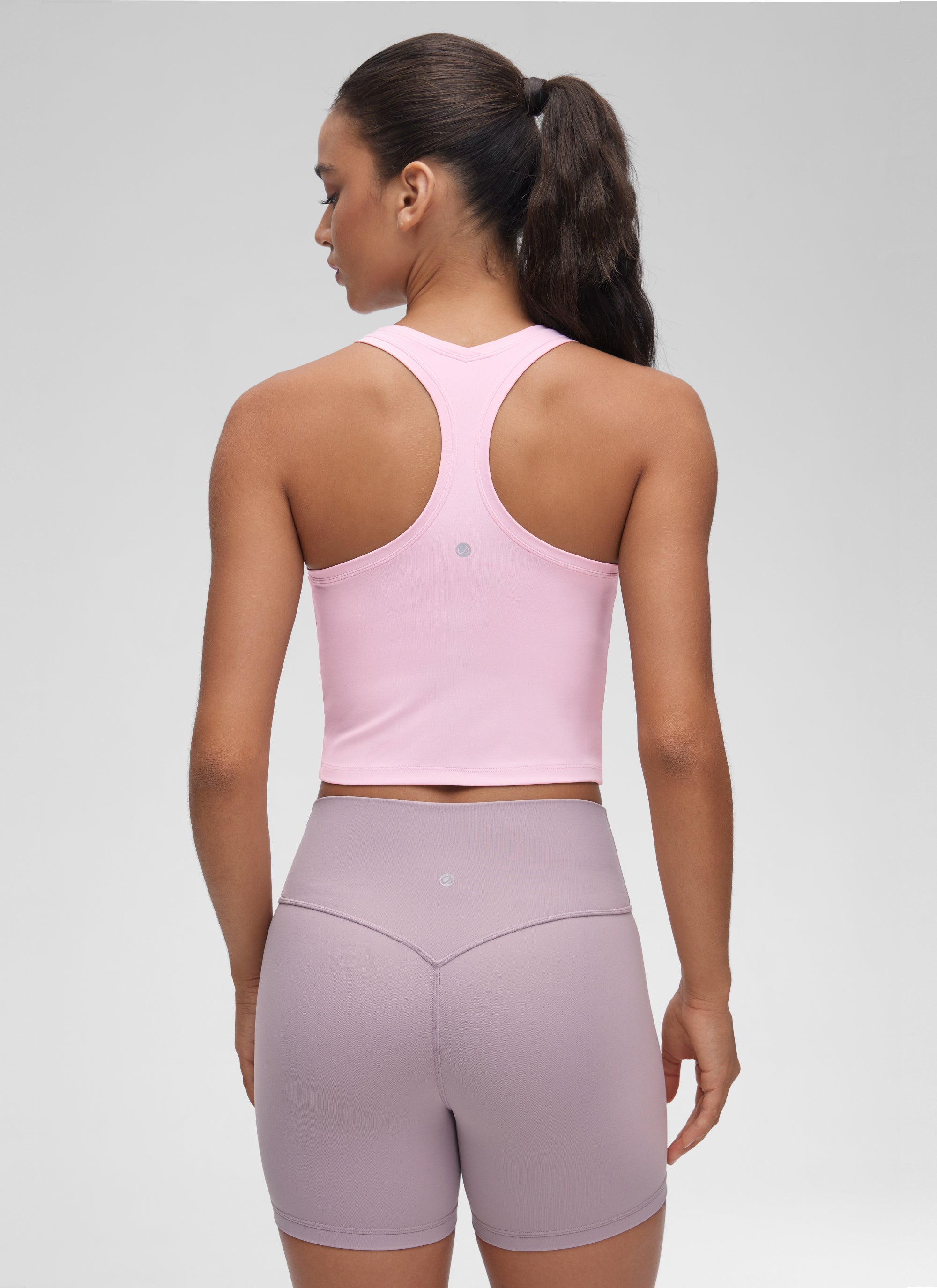 Camiseta de tirantes corta de yoga con cuello redondo y espalda nadadora Butterluxe para mujer de CRZ YOGA Rosa peonía