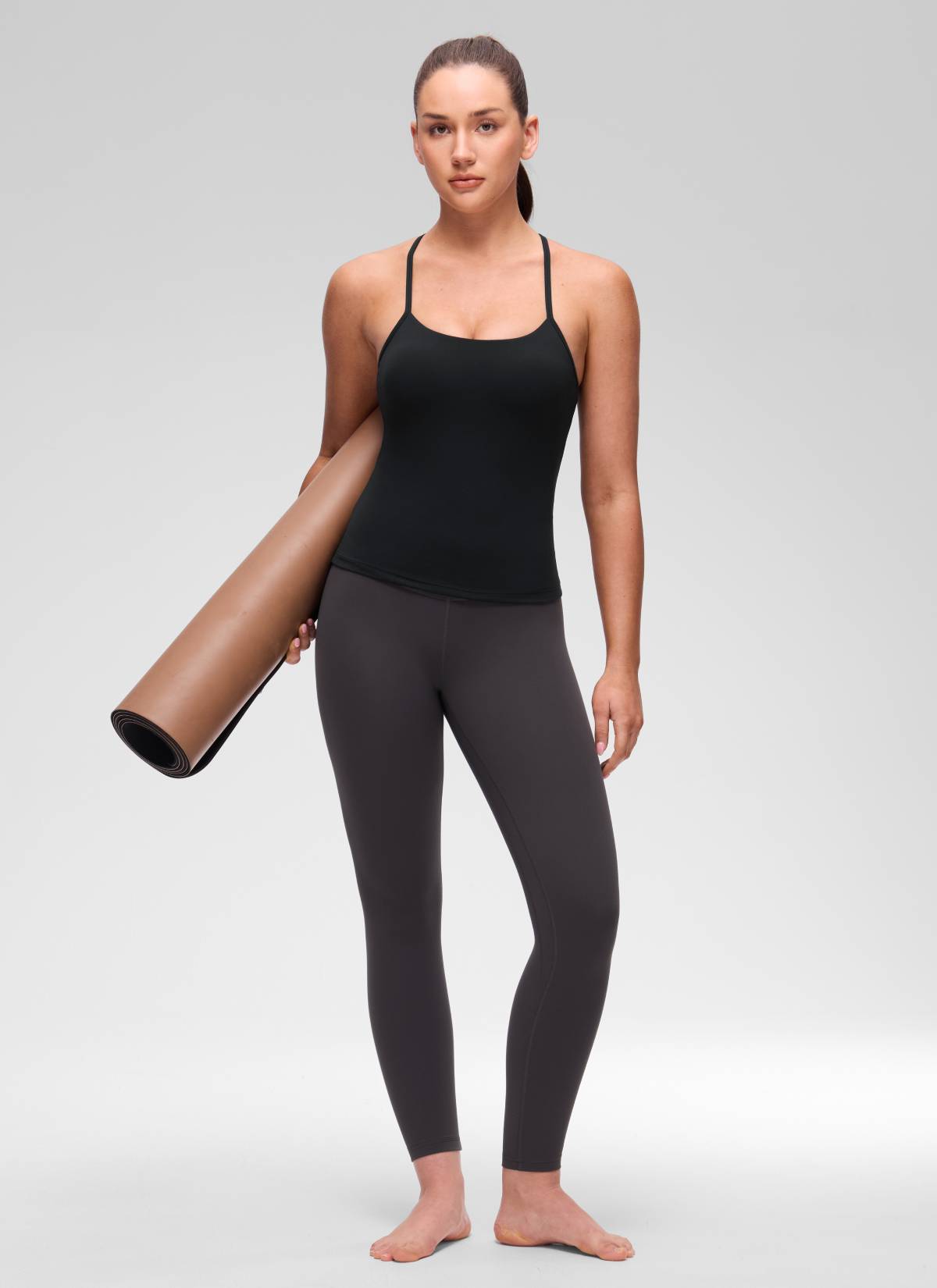 Camiseta de tirantes con sujetador incorporado Butterluxe de ajuste ceñido para yoga de mujer CRZ YOGA Negro