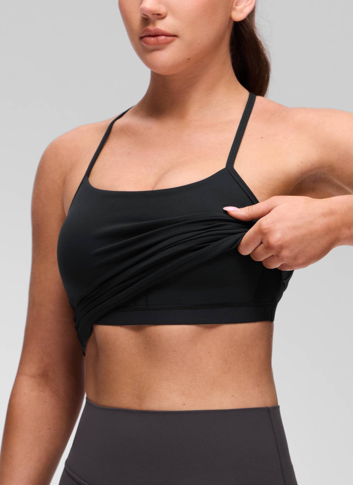 Camiseta de tirantes con sujetador incorporado Butterluxe de ajuste ceñido para yoga de mujer CRZ YOGA Negro
