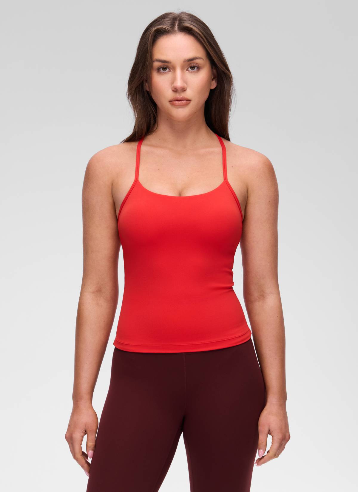 Camiseta de tirantes con sujetador incorporado Butterluxe de ajuste ceñido para yoga de mujer CRZ YOGA Rojo Profundo