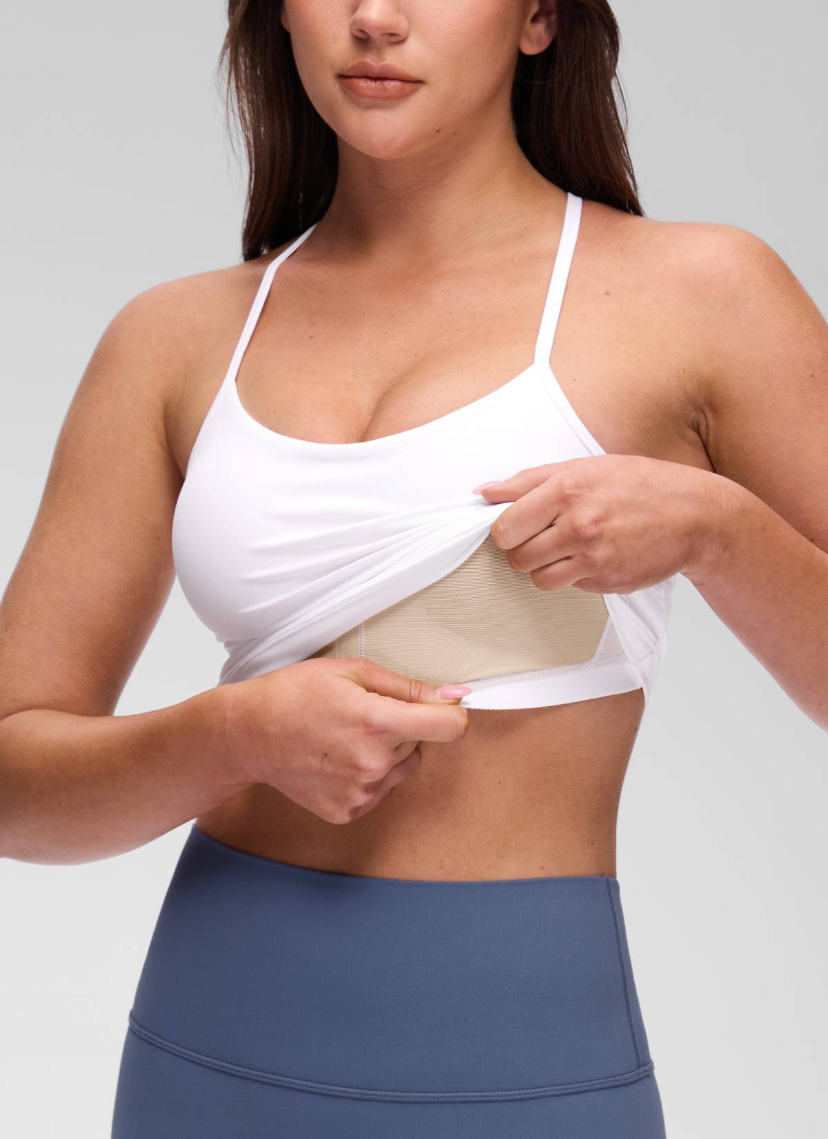 Camiseta de tirantes con sujetador incorporado Butterluxe de ajuste ceñido para yoga de mujer CRZ YOGA Blanco