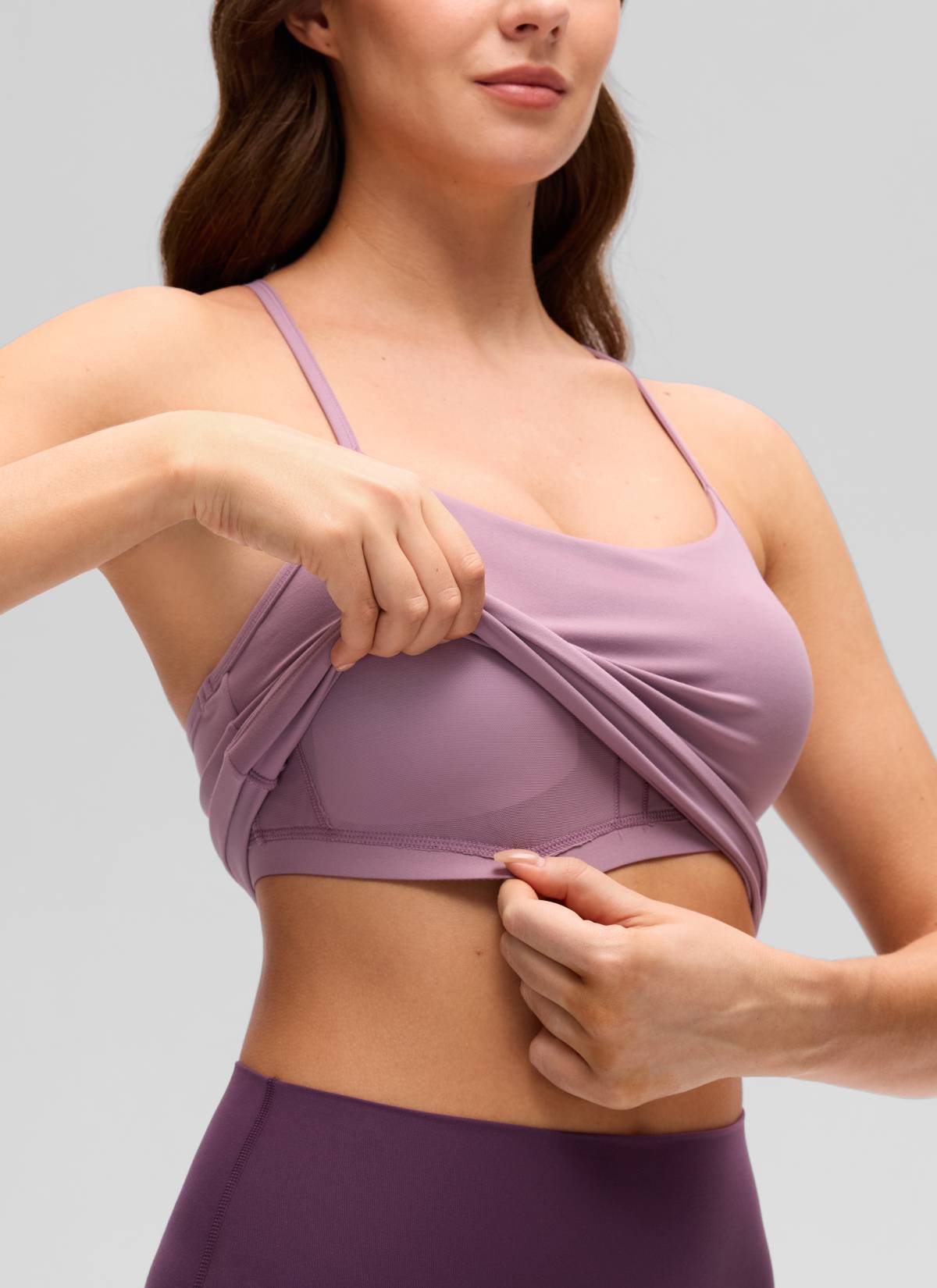 Camiseta de tirantes con sujetador incorporado Butterluxe de ajuste ceñido para yoga de mujer CRZ YOGA Lavanda Claro