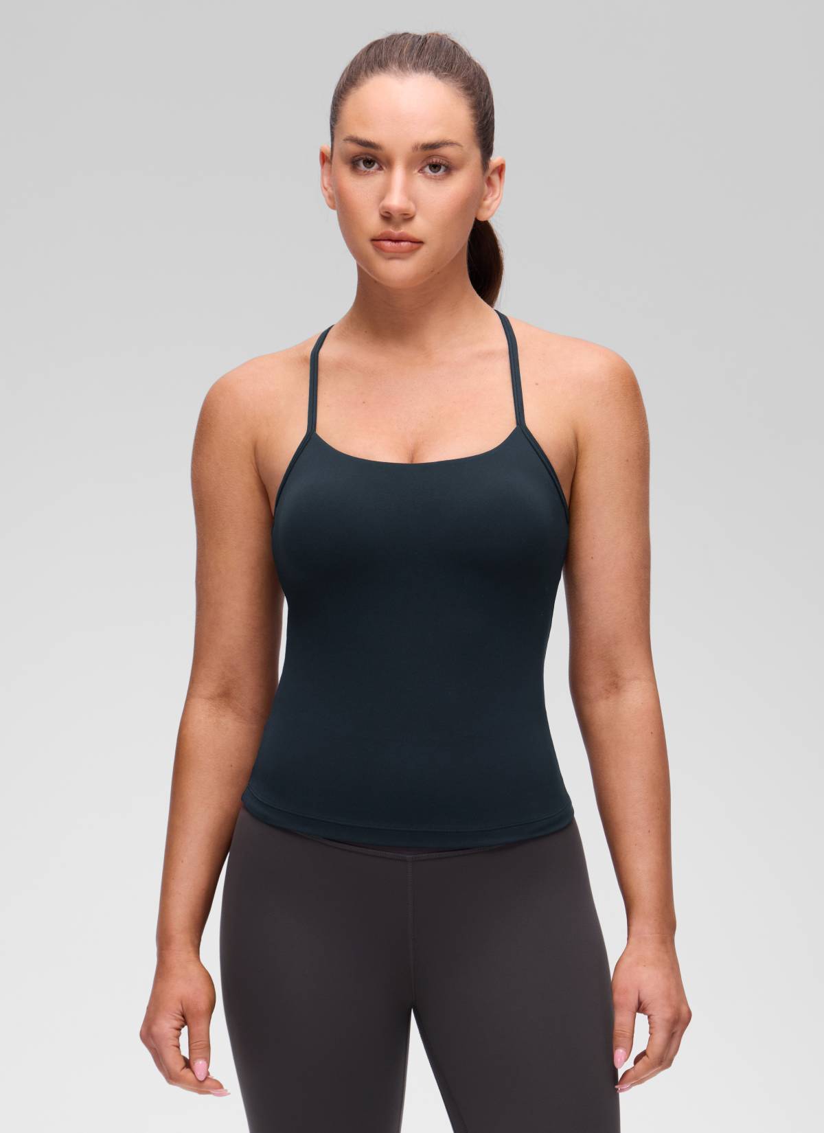 Camiseta de tirantes con sujetador incorporado Butterluxe de ajuste ceñido para yoga de mujer CRZ YOGA Azul Marino Verdadero