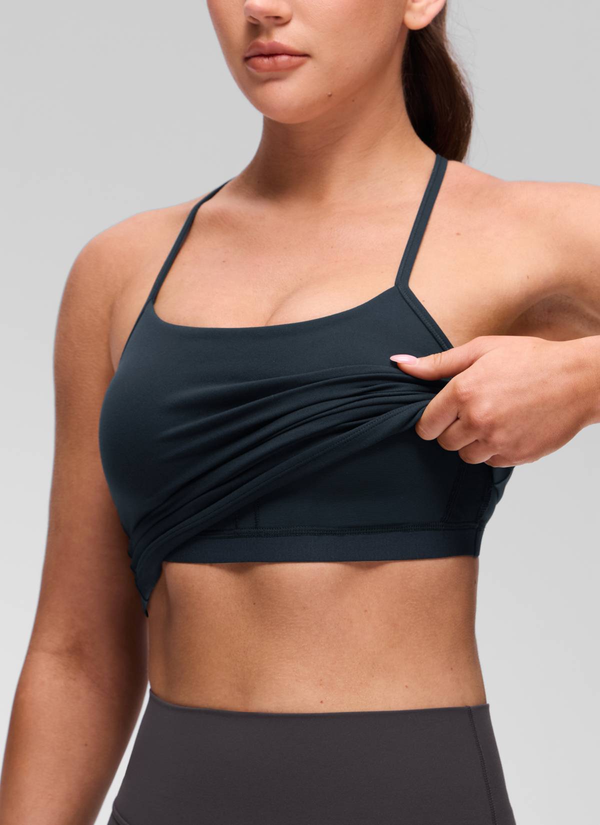 Camiseta de tirantes con sujetador incorporado Butterluxe de ajuste ceñido para yoga de mujer CRZ YOGA Azul Marino Verdadero