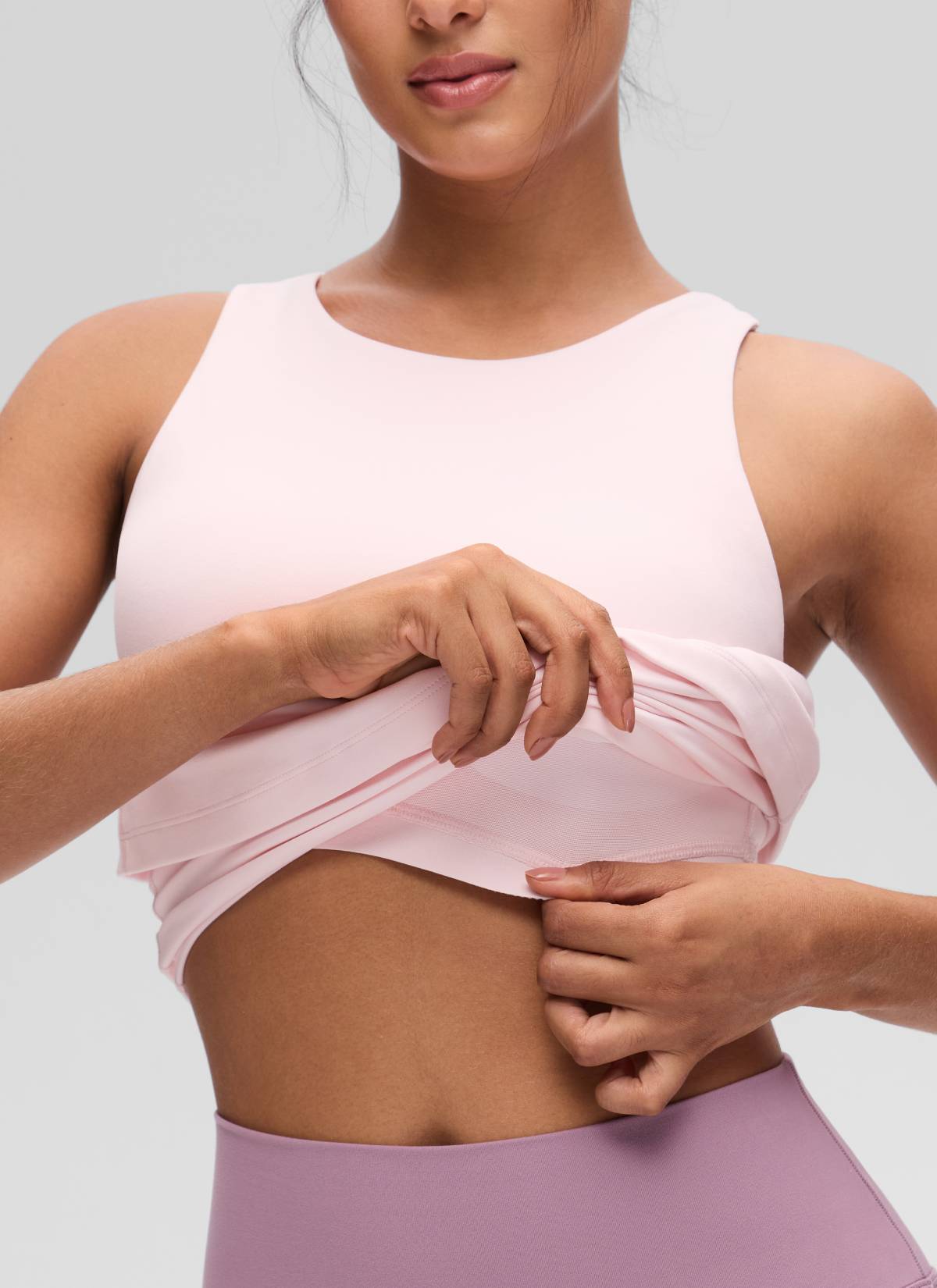 Camiseta Butterluxe sin mangas de corte ajustado con espalda nadadora y cuello alto para yoga de mujer CRZ YOGA Strawberry Pink