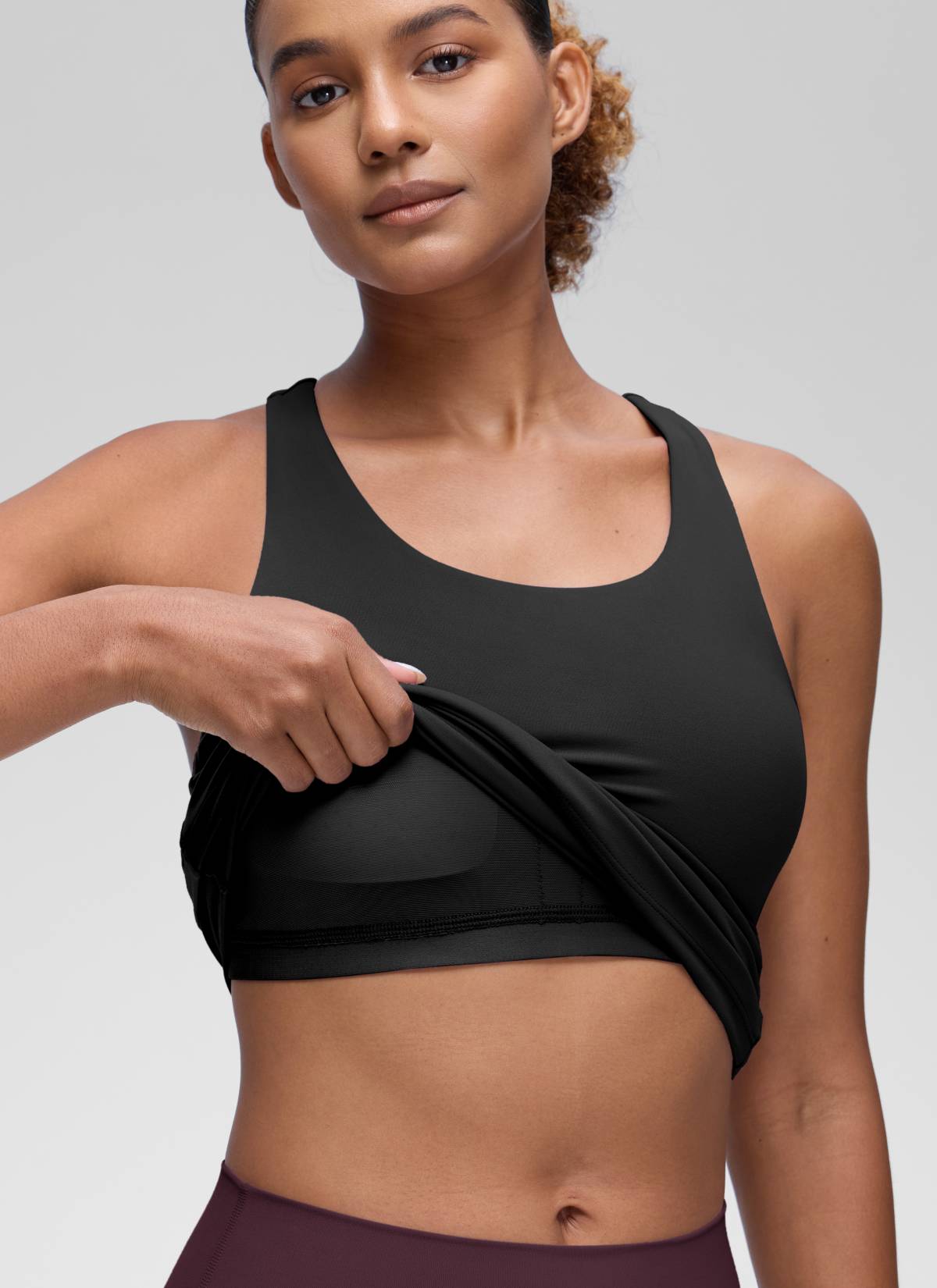 CRZ YOGA Women's Yoga Tight Fit Tops Butterluxe Built-in Bra Tank Black @model_info:Babrara