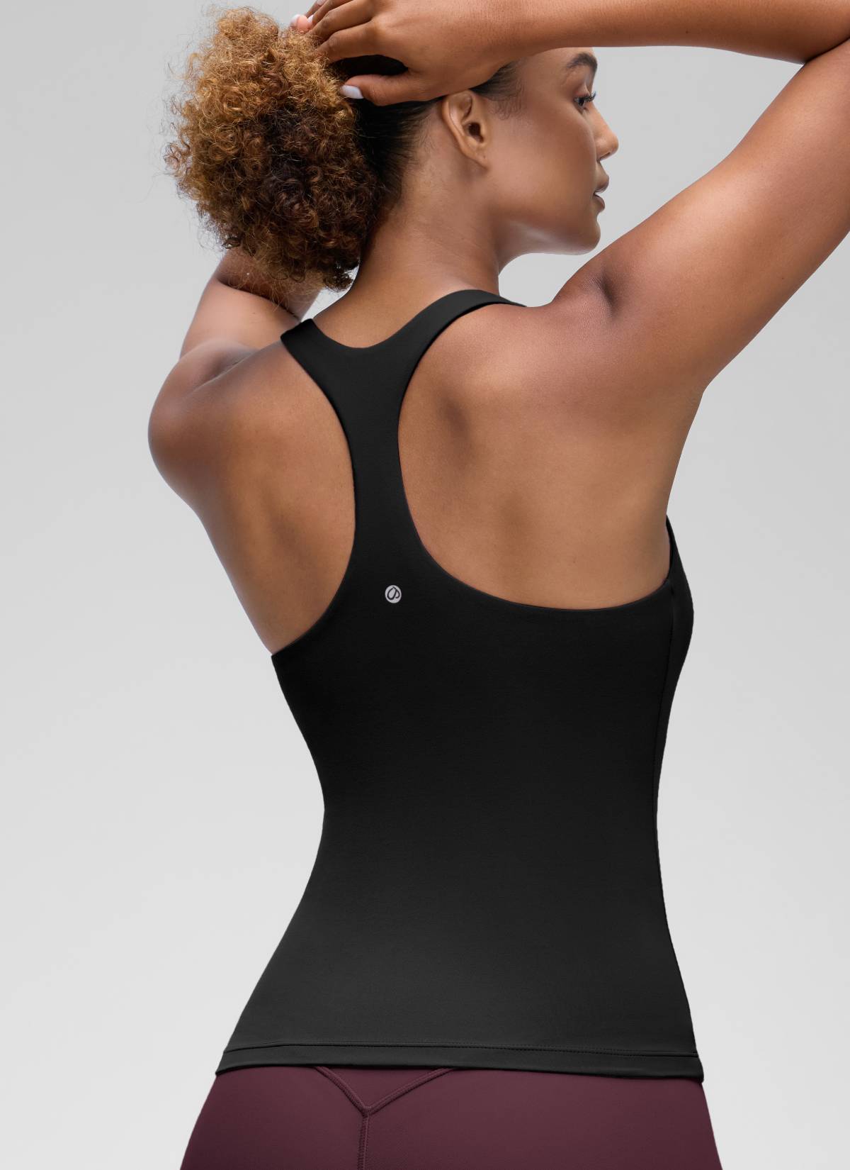 CRZ YOGA Women's Yoga Tight Fit Tops Butterluxe Built-in Bra Tank Black @model_info:Babrara