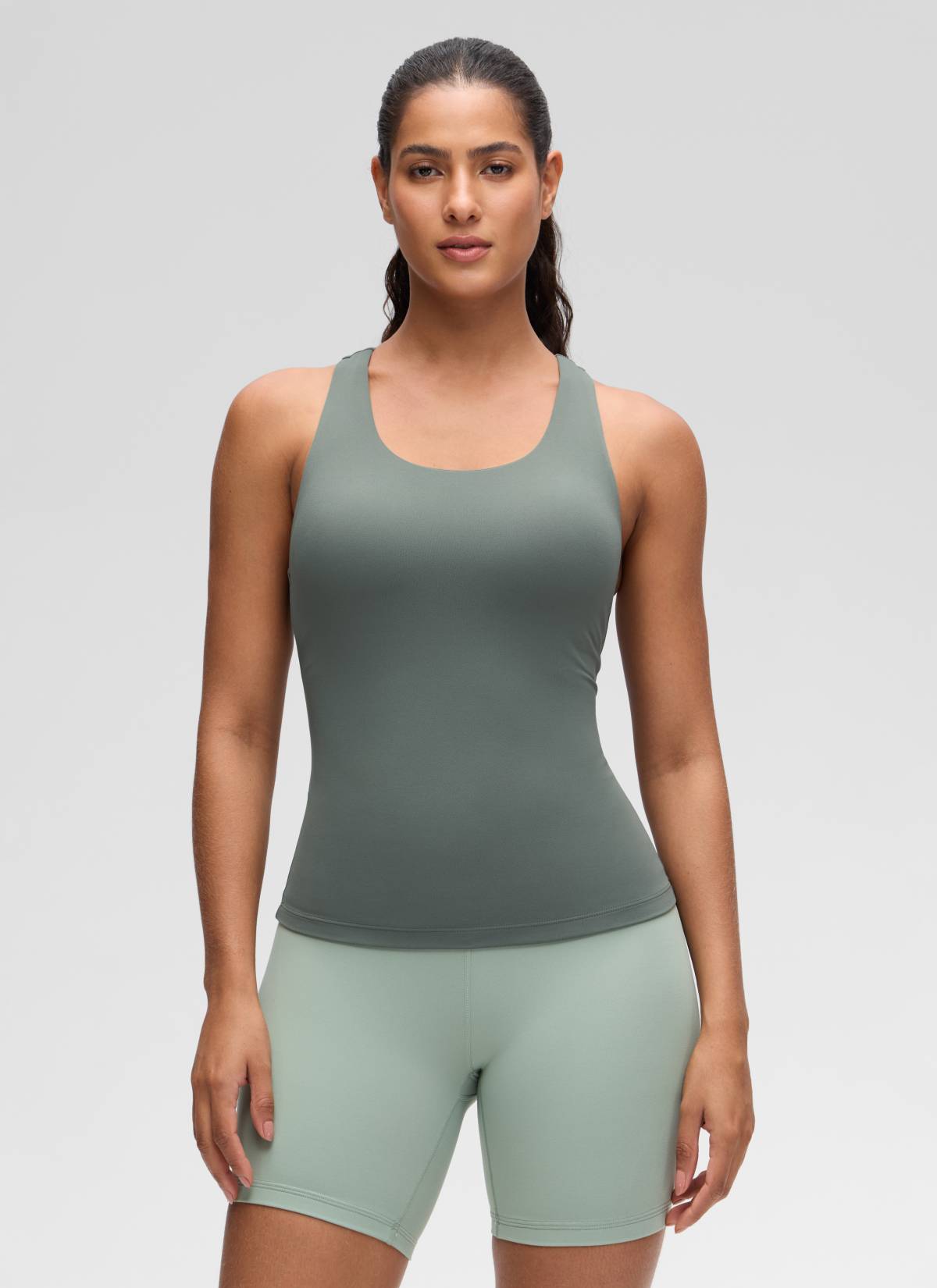 Top da Yoga Aderente da Donna CRZ YOGA Butterluxe con Reggiseno Integrato Grigio Salvia