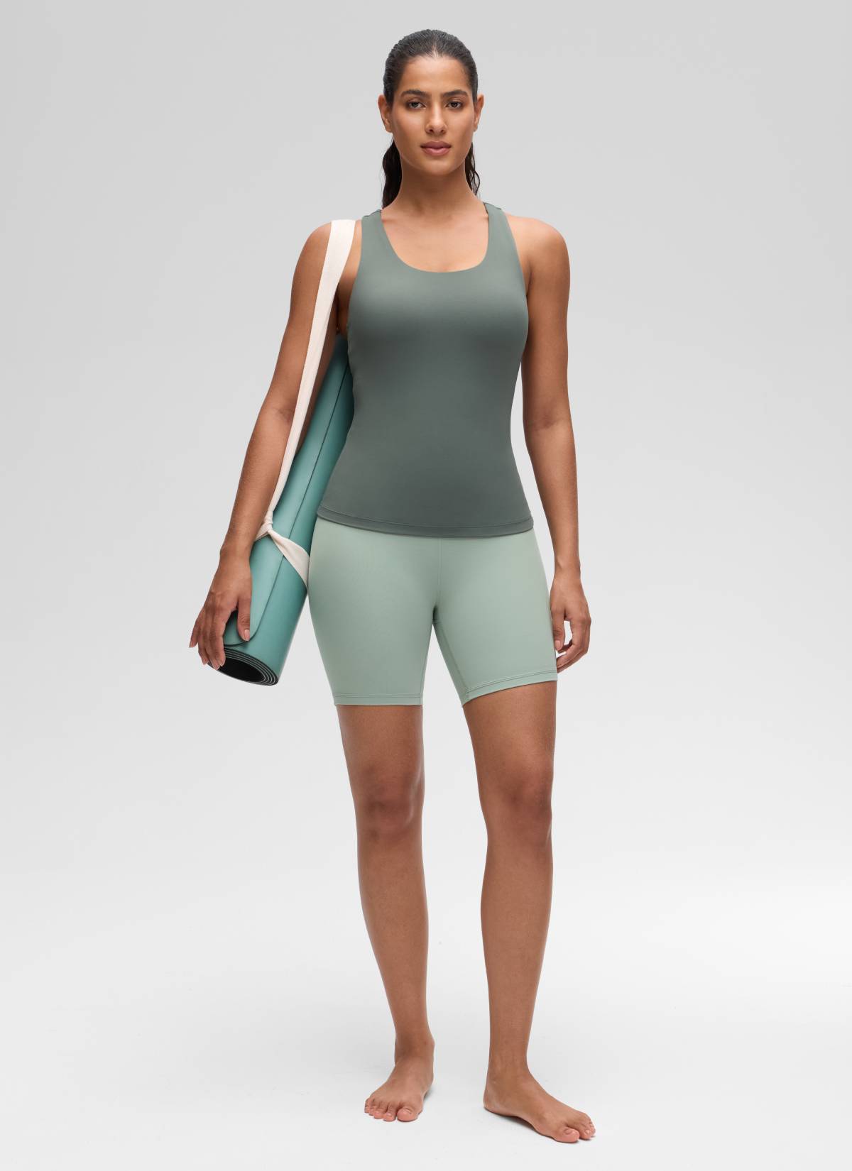 Top da Yoga Aderente da Donna CRZ YOGA Butterluxe con Reggiseno Integrato Grigio Salvia