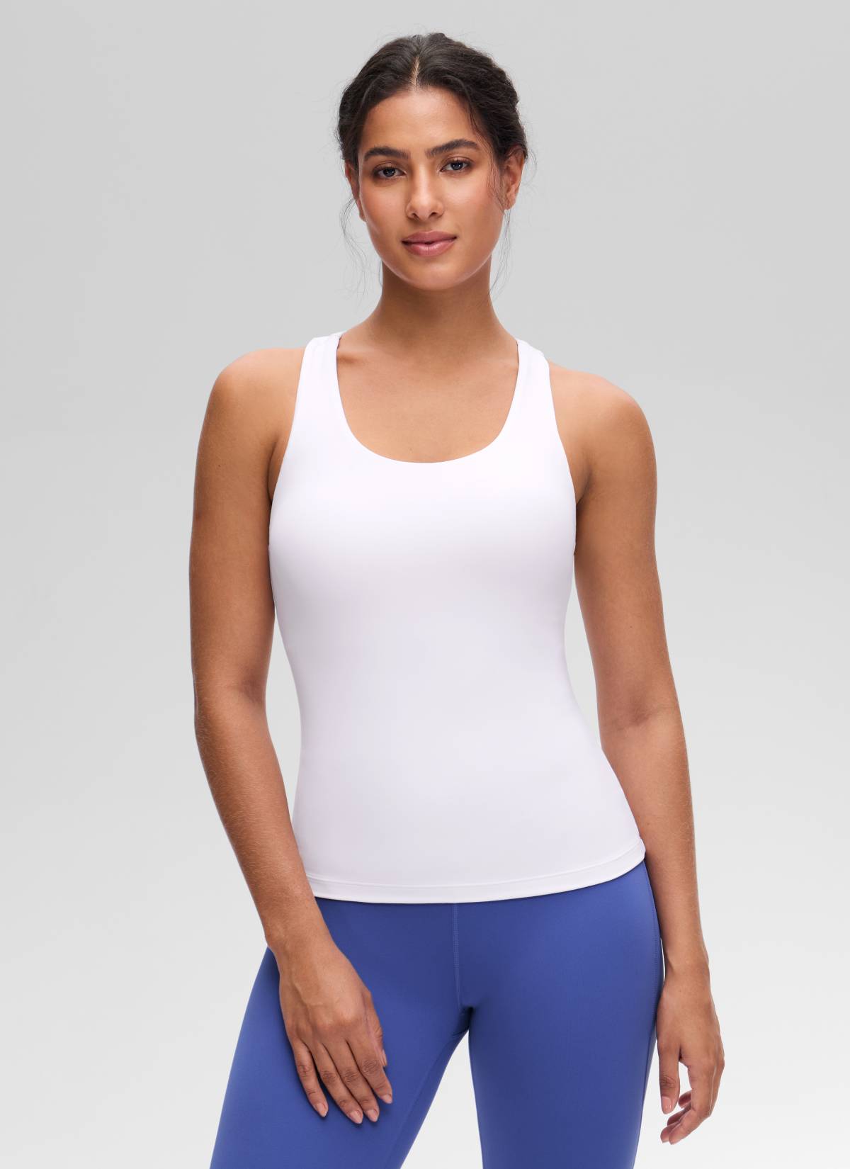 Top da Yoga Aderente da Donna CRZ YOGA Butterluxe con Reggiseno Integrato Bianco