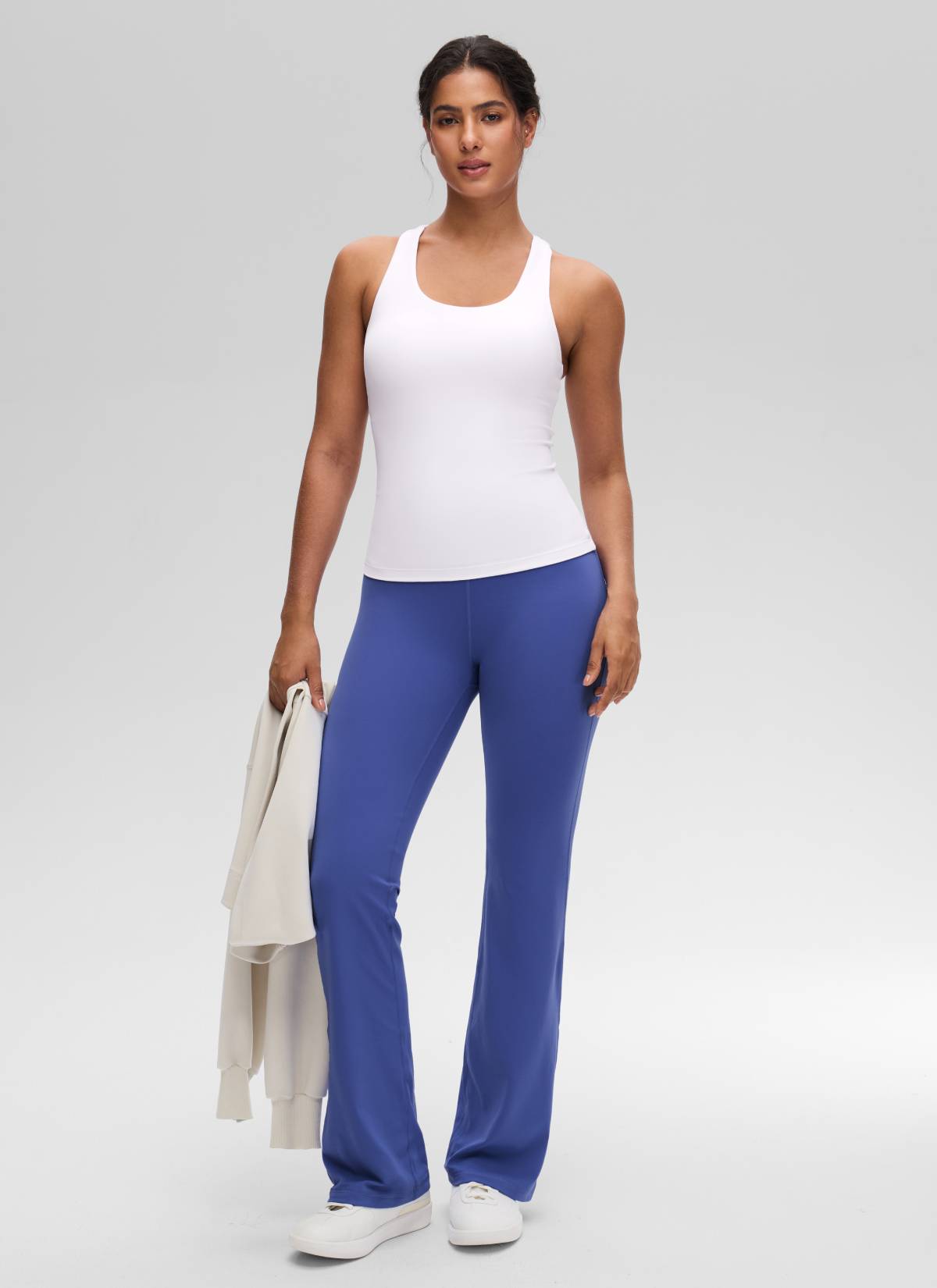 Top da Yoga Aderente da Donna CRZ YOGA Butterluxe con Reggiseno Integrato Bianco