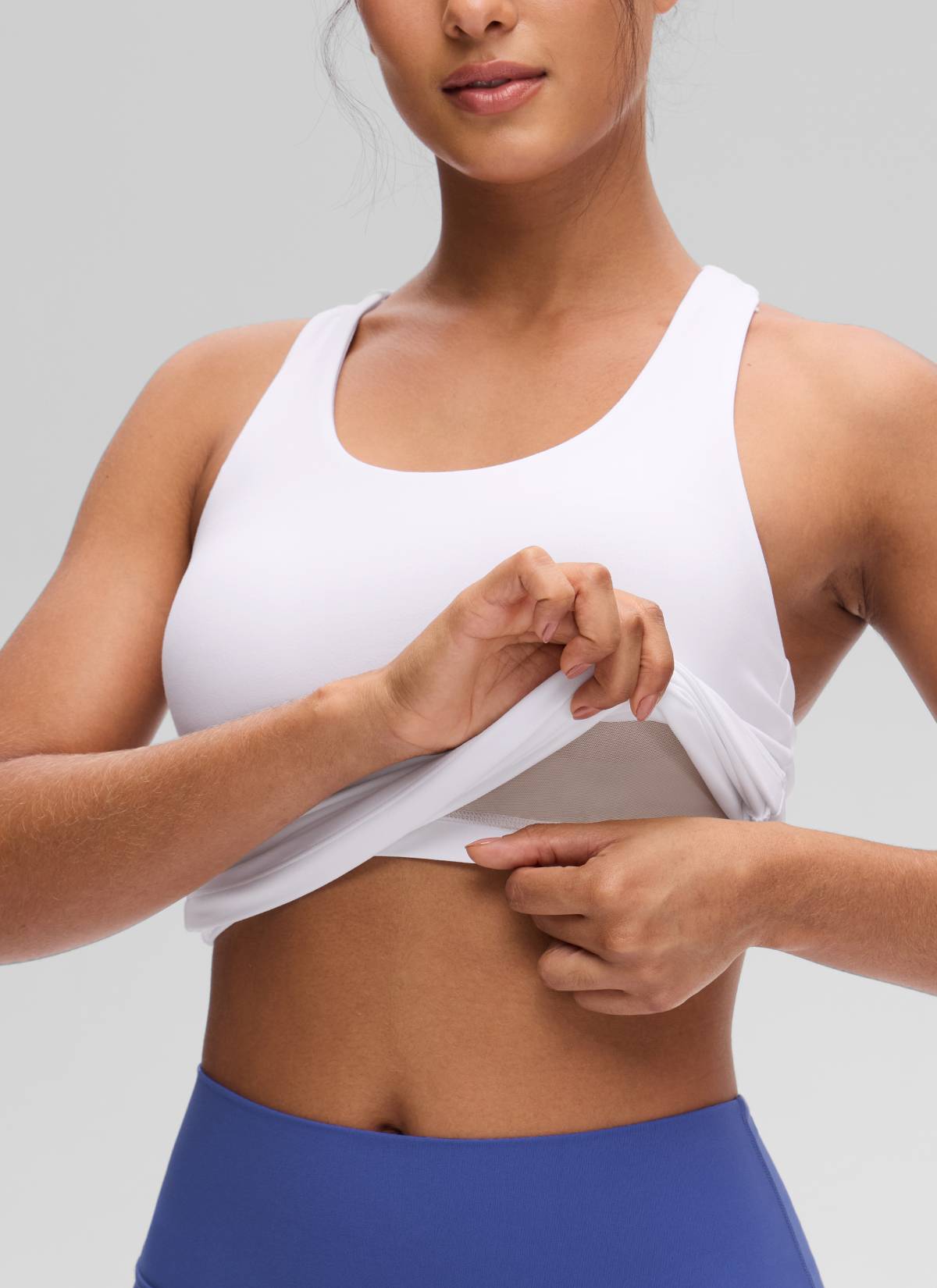 Top da Yoga Aderente da Donna CRZ YOGA Butterluxe con Reggiseno Integrato Bianco