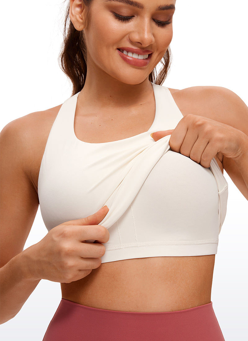 CRZ YOGA Hauts de yoga ajustés pour femme Débardeur avec soutien-gorge intégré Butterluxe Abricot blanc