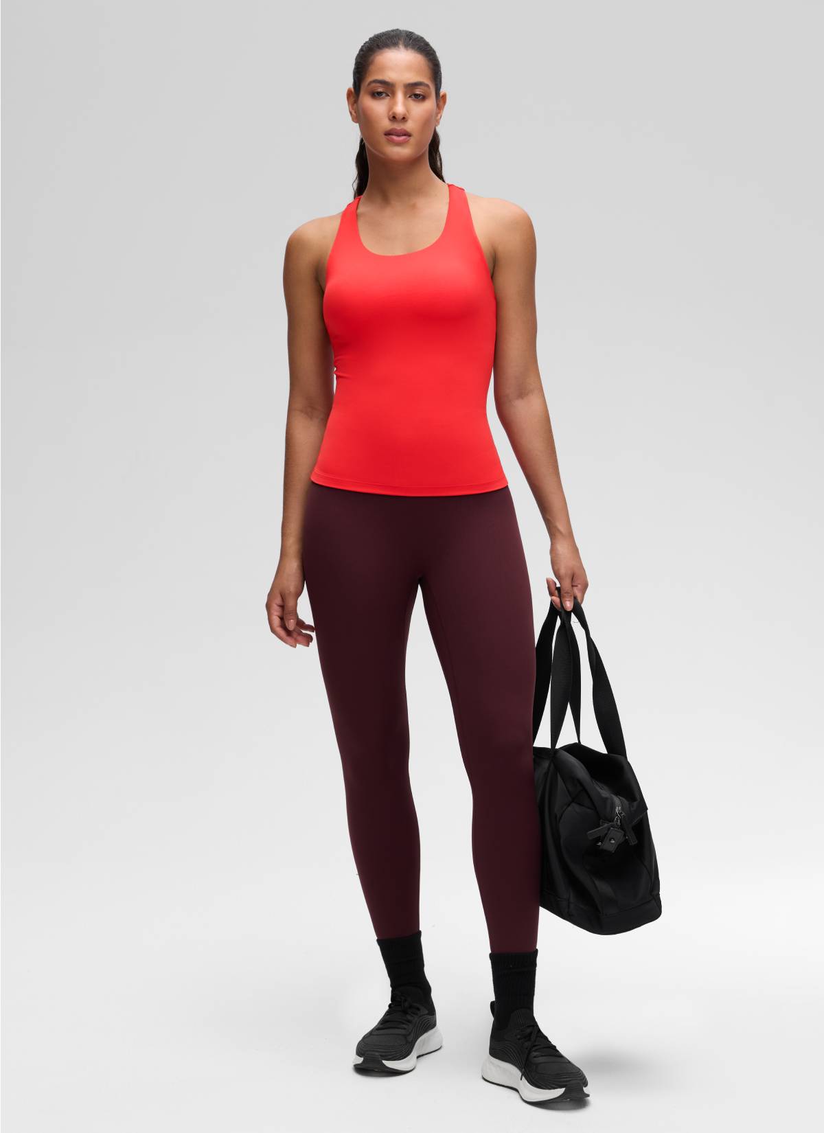 Top da Yoga Aderente da Donna CRZ YOGA Butterluxe con Reggiseno Integrato Rosso Scuro