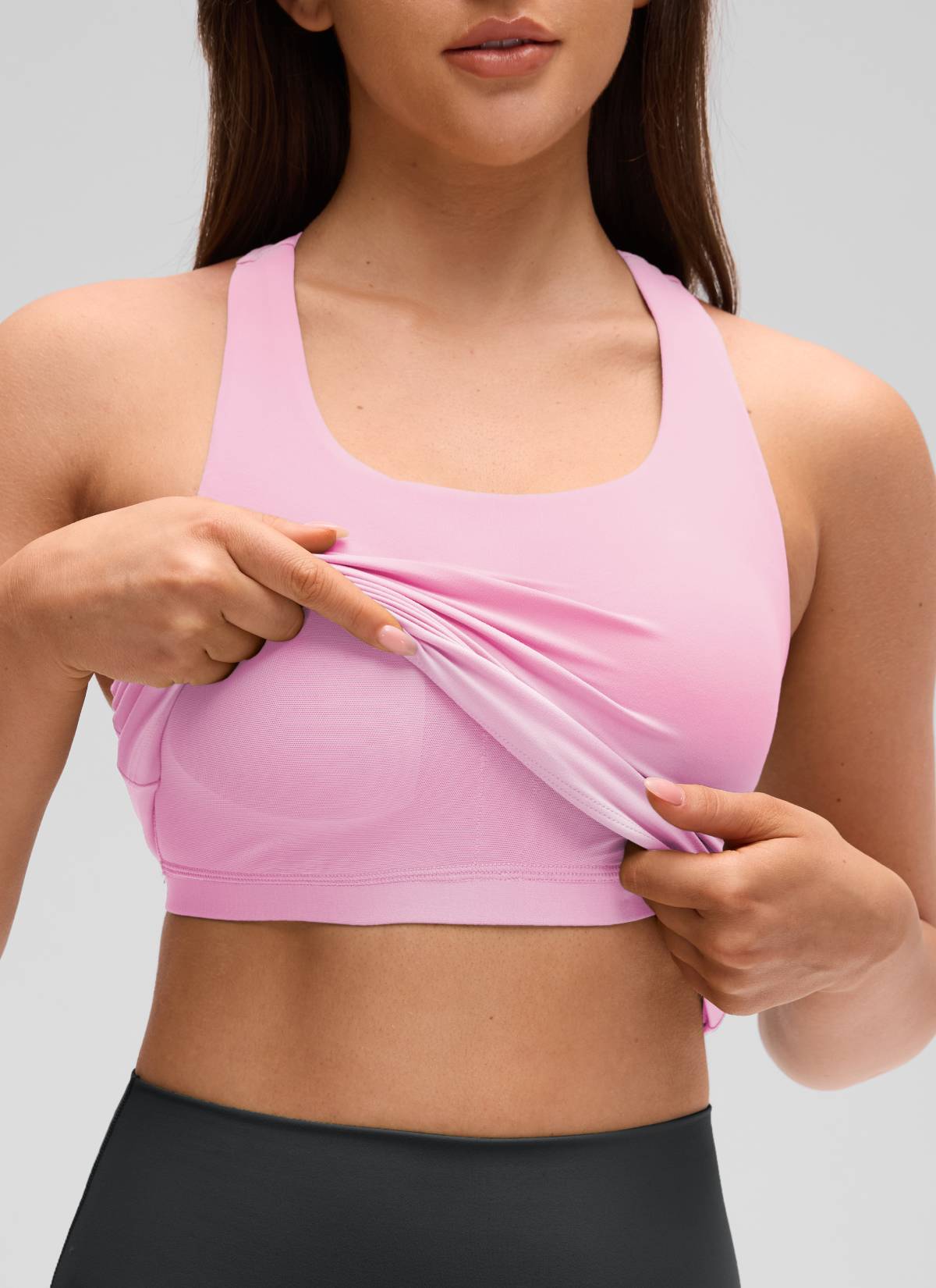 CRZ YOGA Women's Yoga Tight Fit Tops Butterluxe Built-in Bra Tank Pink Peony