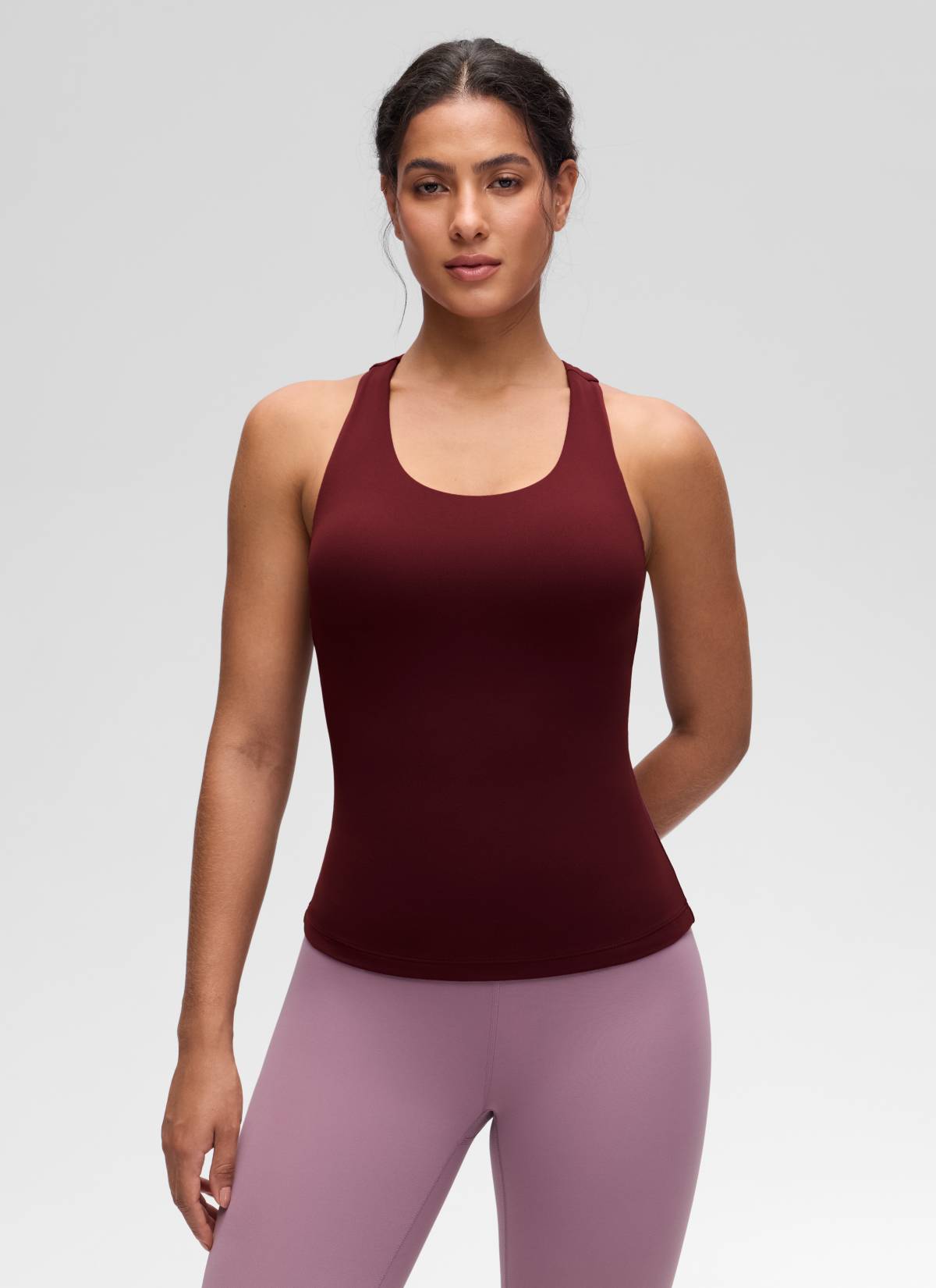 Top da Yoga Aderente da Donna CRZ YOGA Butterluxe con Reggiseno Integrato Rosso Merlot
