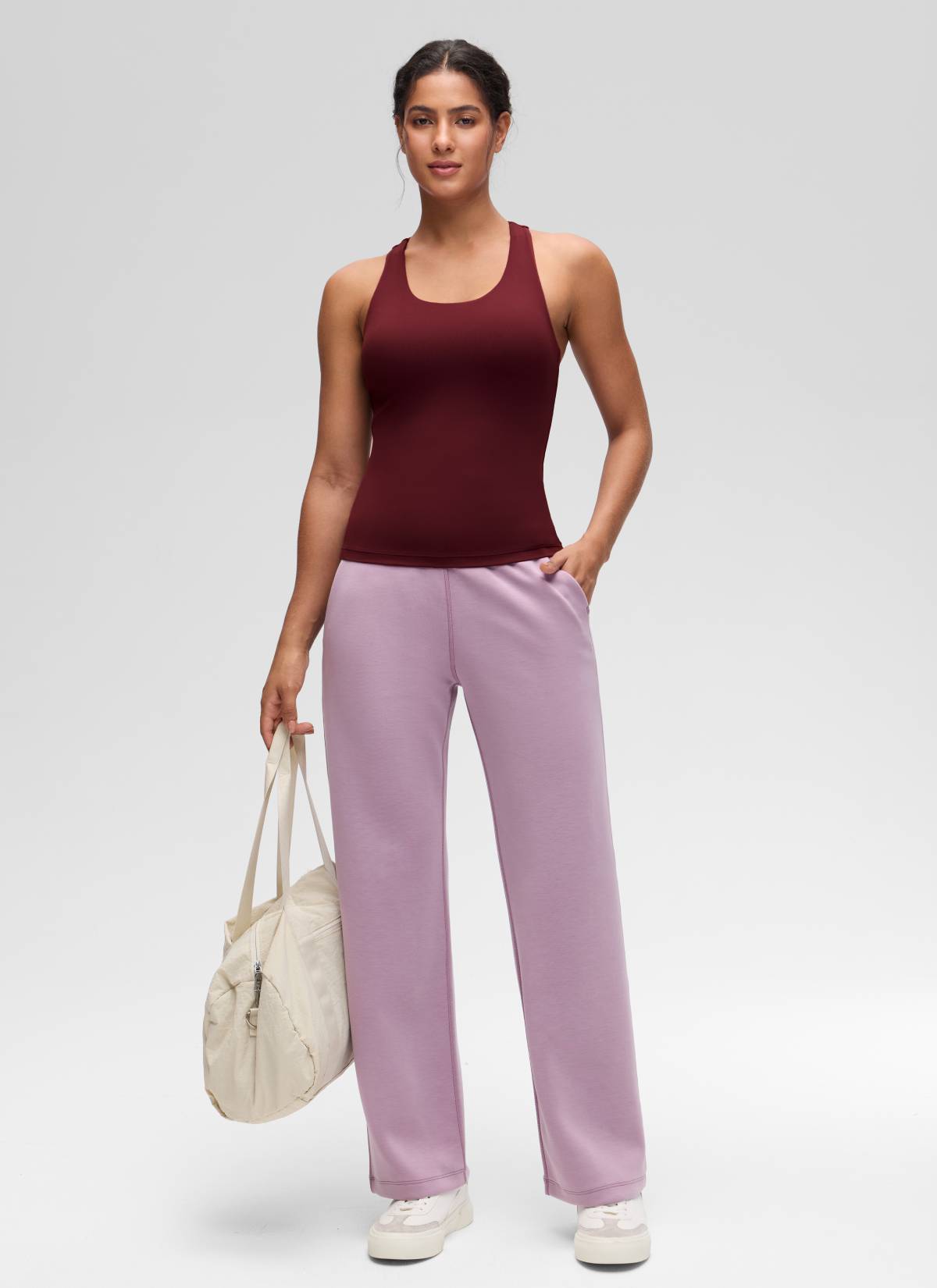 Top da Yoga Aderente da Donna CRZ YOGA Butterluxe con Reggiseno Integrato Rosso Merlot
